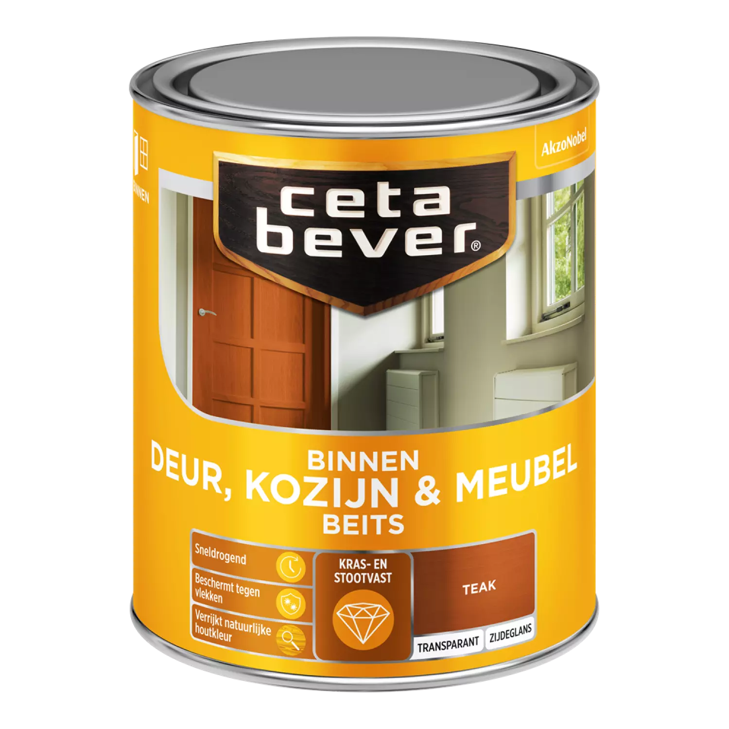 Cetabever Binnenbeits Deuren & Kozijnen Transparant Zijdeglans - Teak - 750ml-image