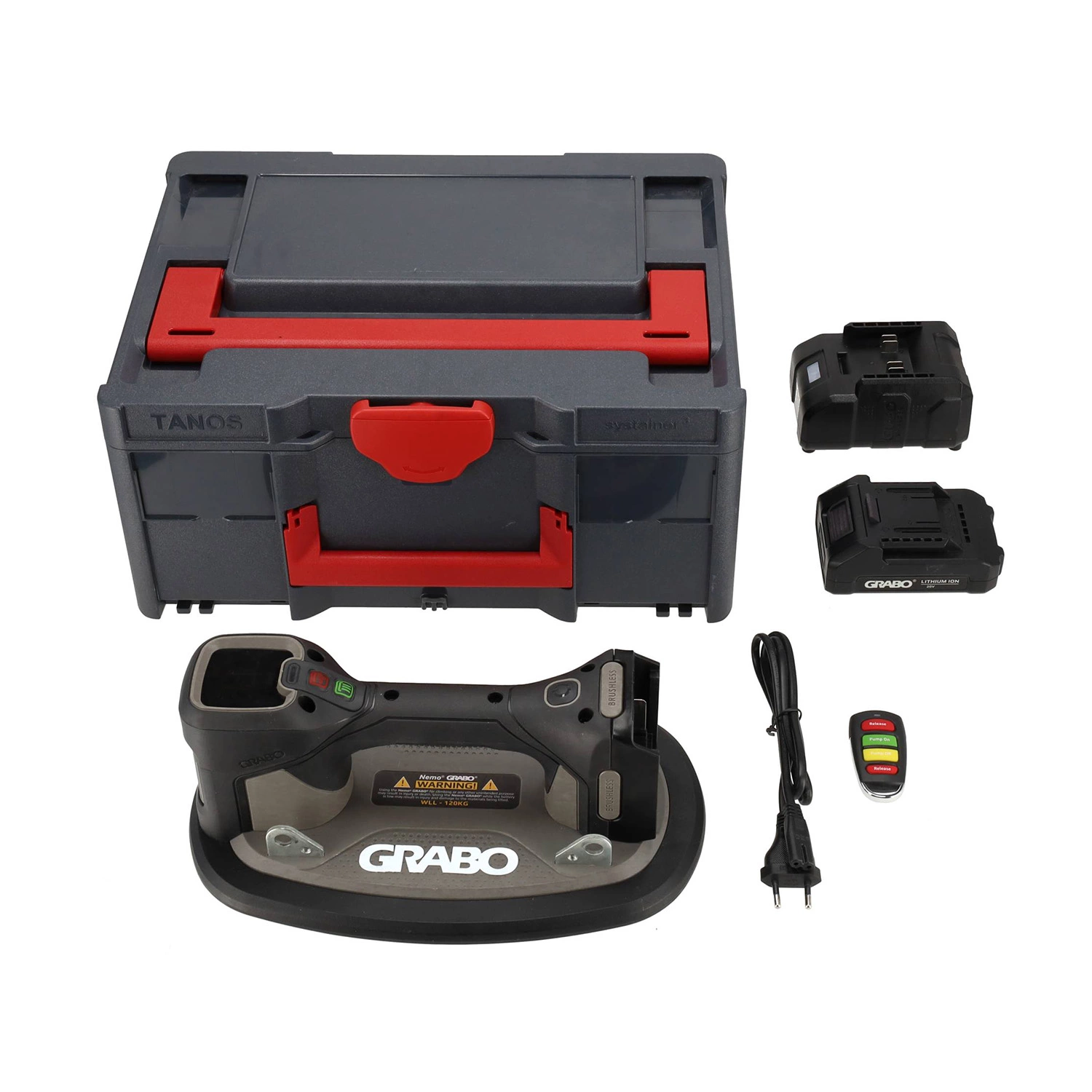 Grabo Pro Brushless Elektrische Vacuüm Tegeldrager Complete set in systainer - 120kg-image