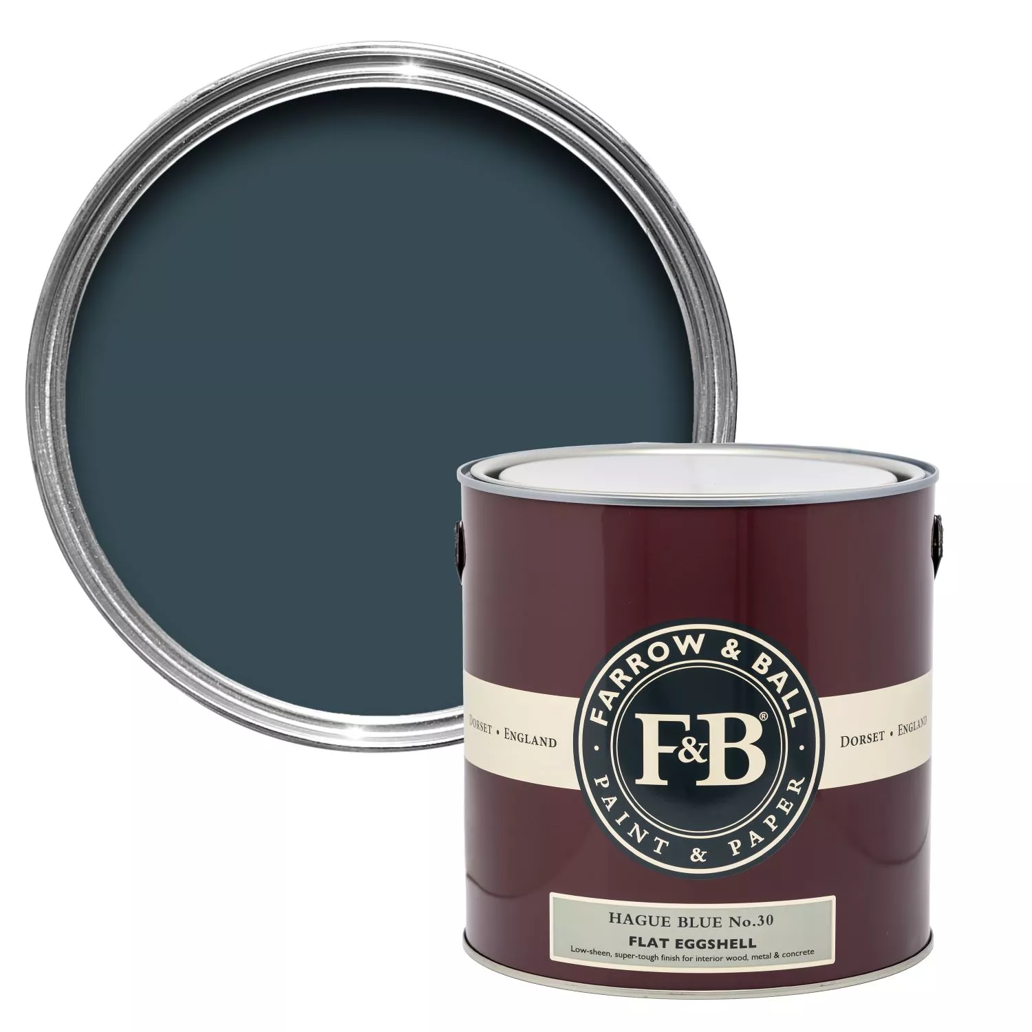 Farrow & Ball Flat Eggshell Hague Blue No.30 - 2,5L-image