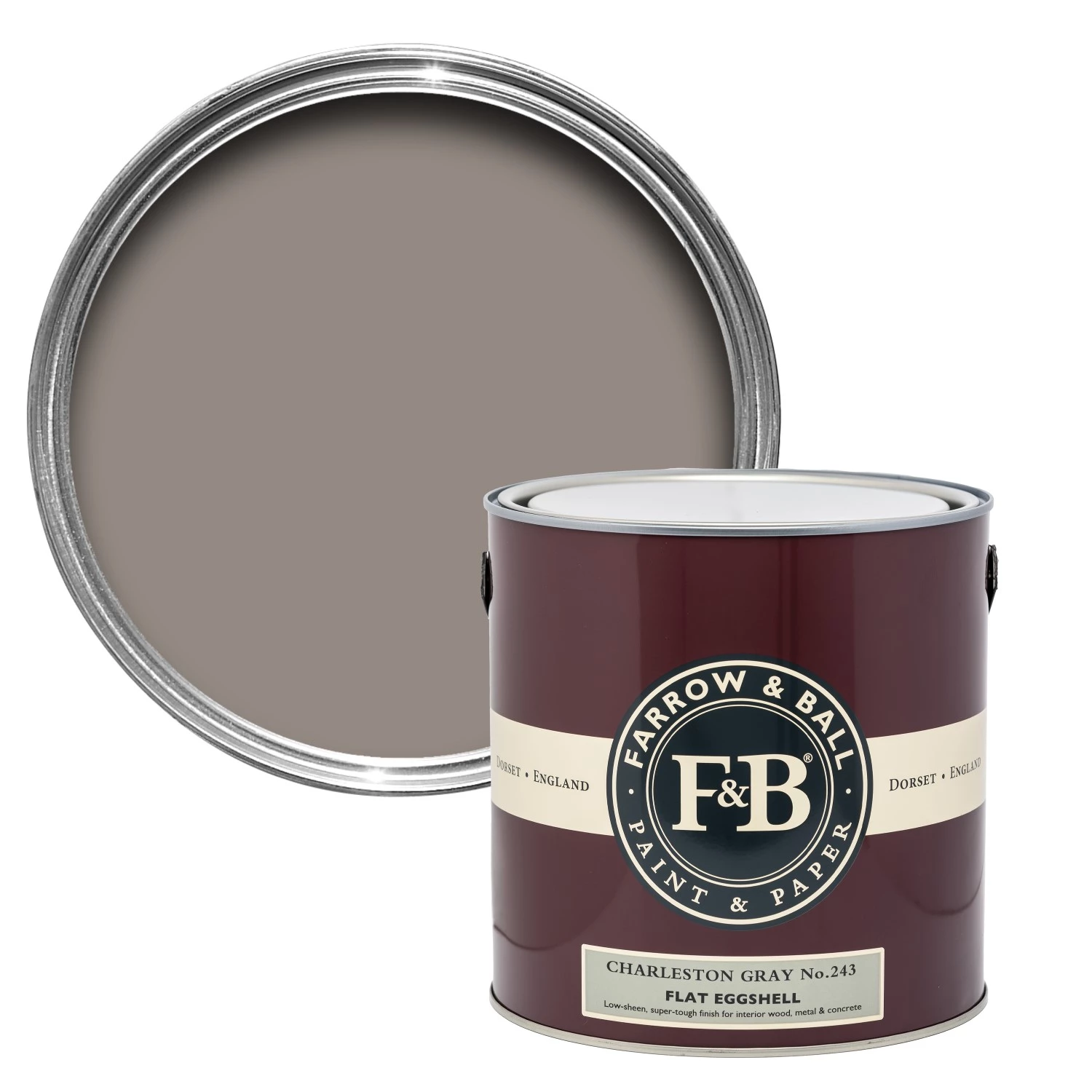 Farrow & Ball Flat Eggshell Charleston Gray No.243 - 2,5L-image