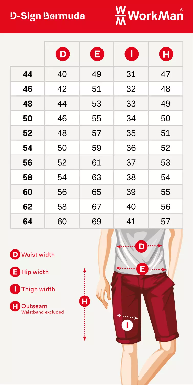 Workman 9003 STRETCH Bermuda Werkbroek - Wit / Navy - Maat 62 (46/36)-image