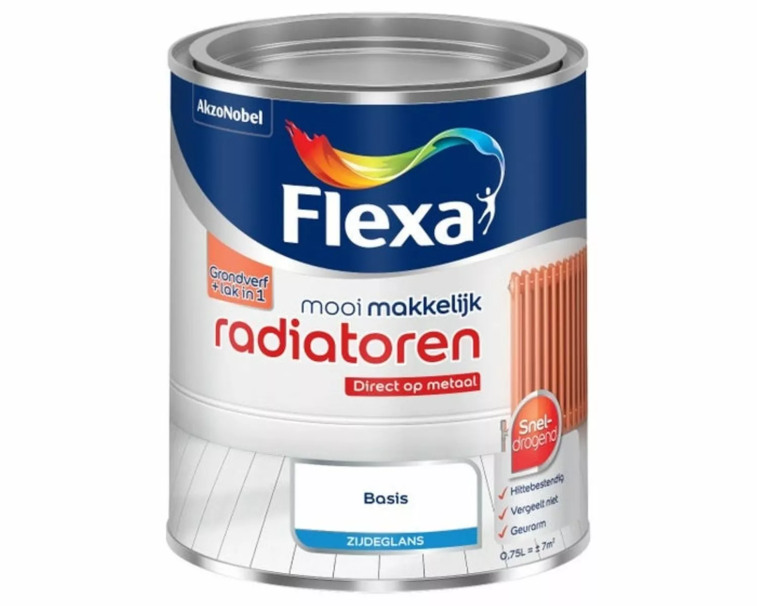 Flexa Mooi Makkelijk Radiatoren Zijdeglans - wit - 0,75L-image