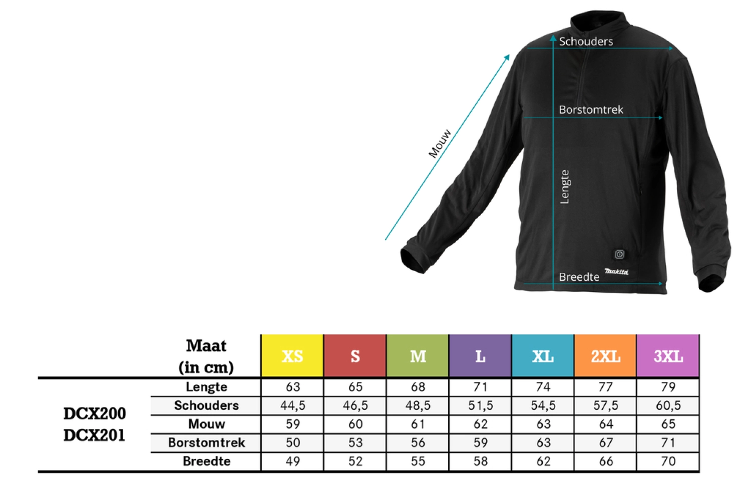 Makita DCX200CXL 18V Li-Ion accu verwarmd ondershirt - maat XL-image