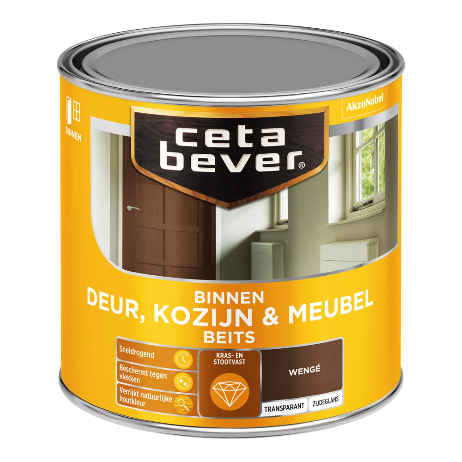 Cetabever Binnenbeits Deuren & Kozijnen Transparant Zijdeglans - Wengé - 250ml-image