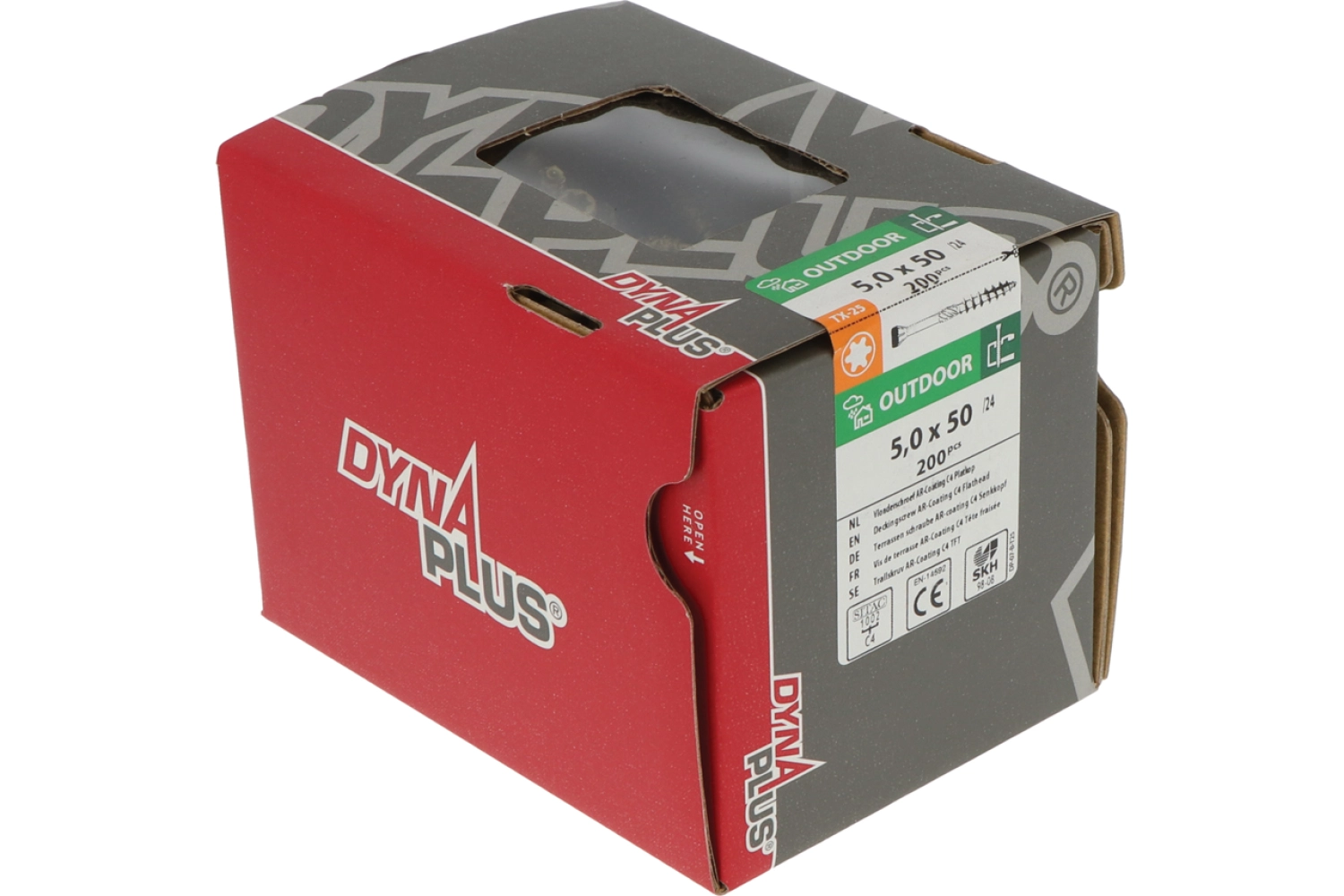 DynaPlus 0283.08.41901 Vlonderschroef - TX20 - 5.0 x 50/30mm - 60 graden Platkop - Deeldraad - Verzinkt (200st)-image