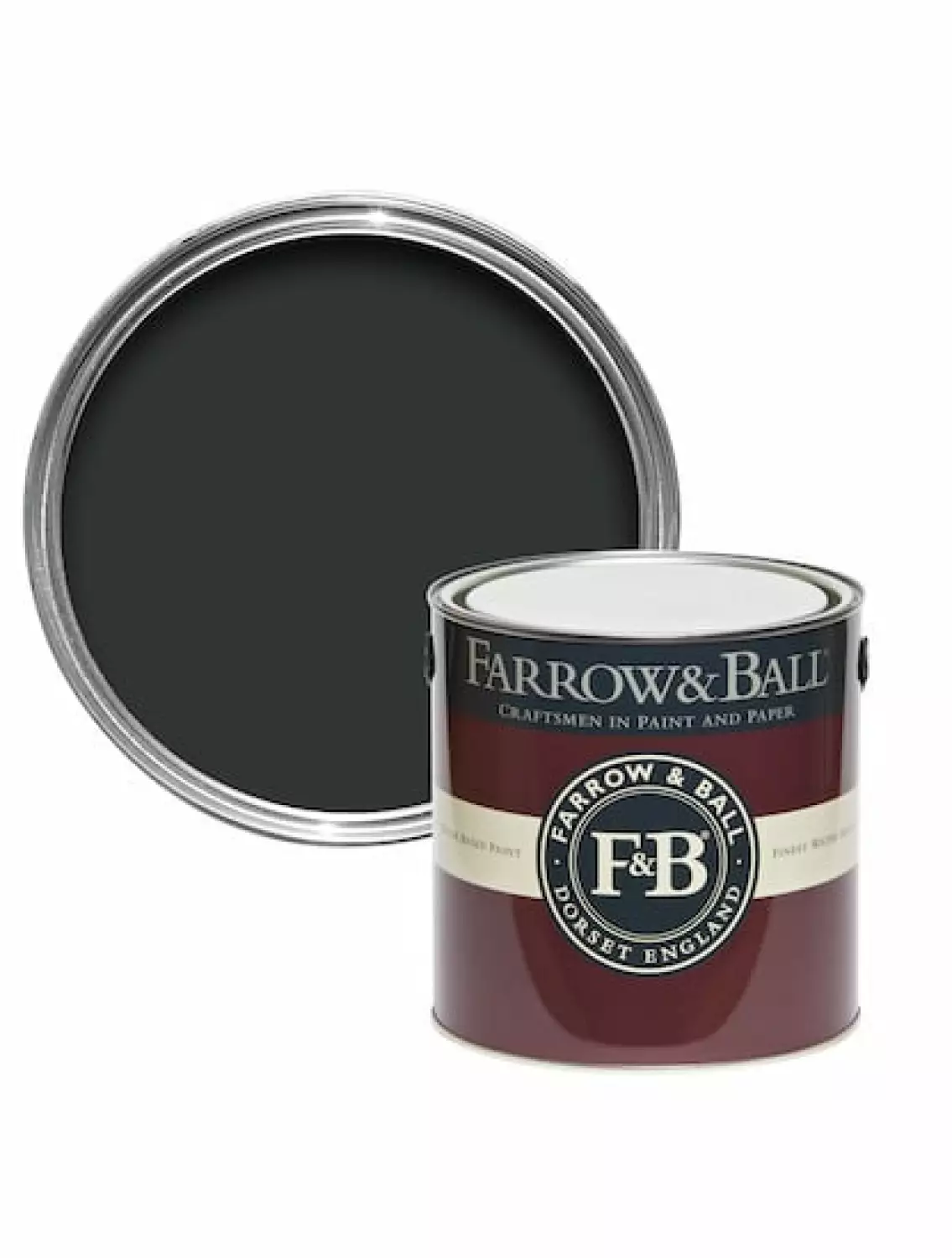 Farrow & Ball Casein distemper Pitch Black No.256 2,5L-image