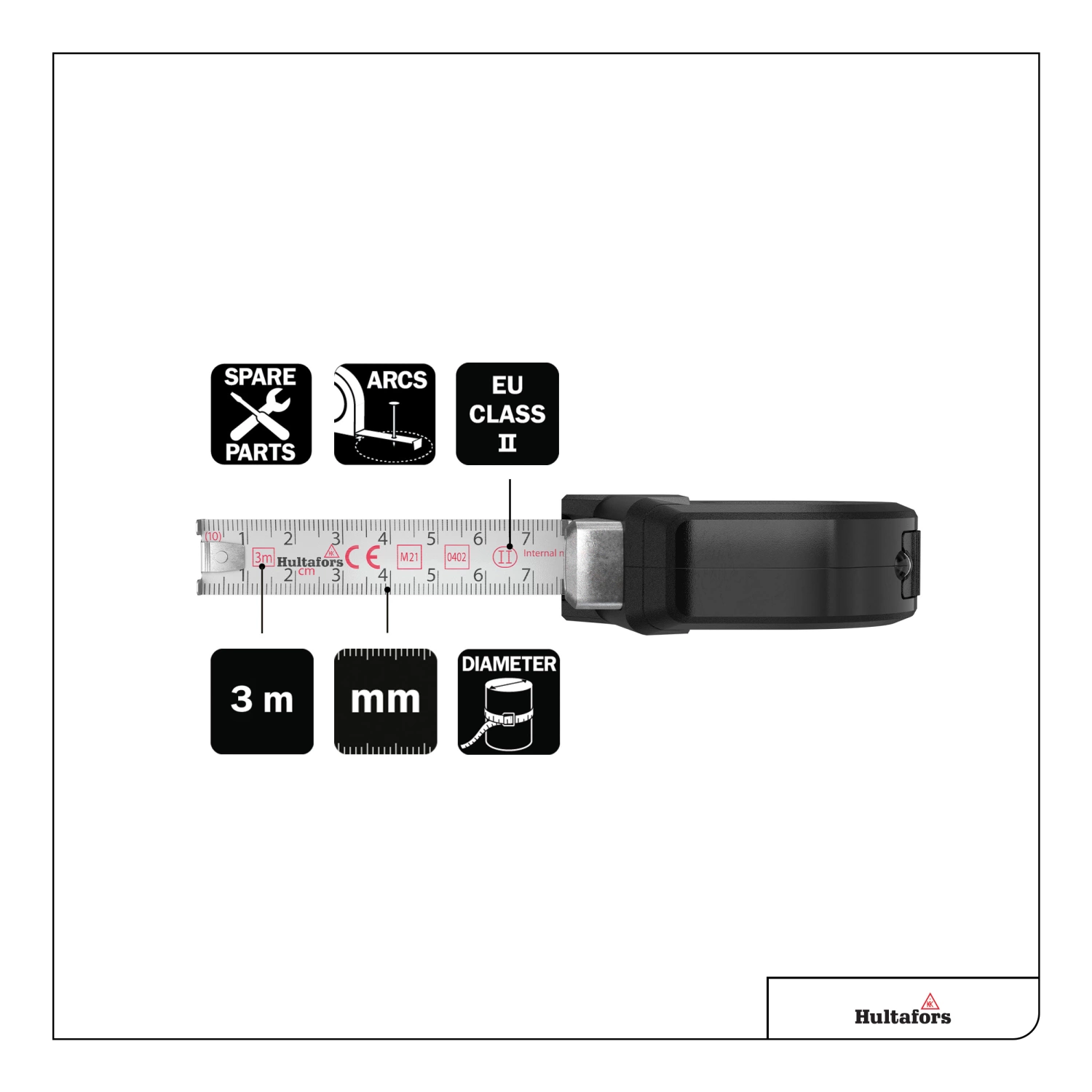 Hultafors TALMETER 3M Markeermeter - 3m