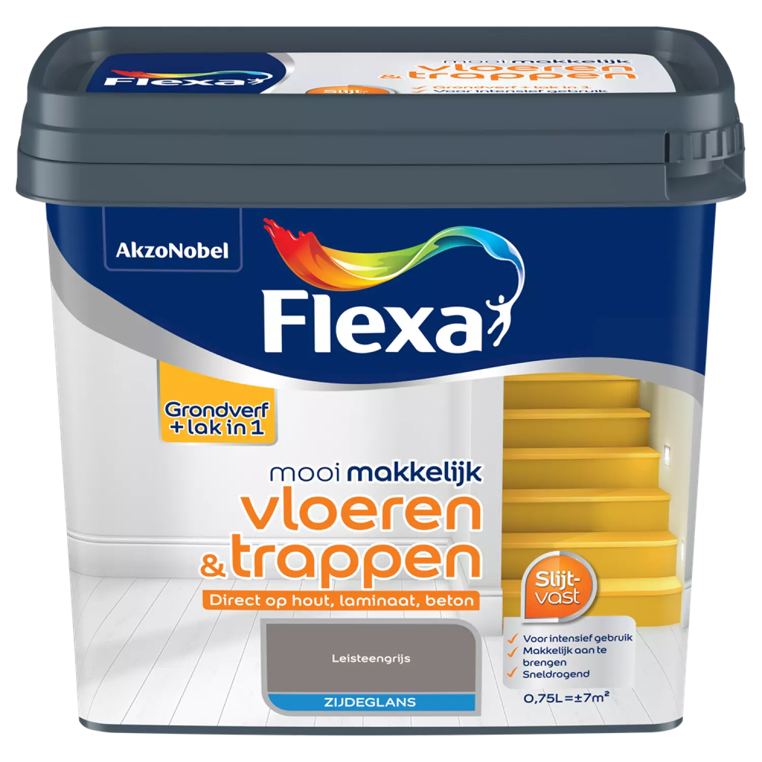 Flexa Mooi Makkelijk Vloeren & Trappen Zijdeglans - leisteen grijs - 0,75L-image