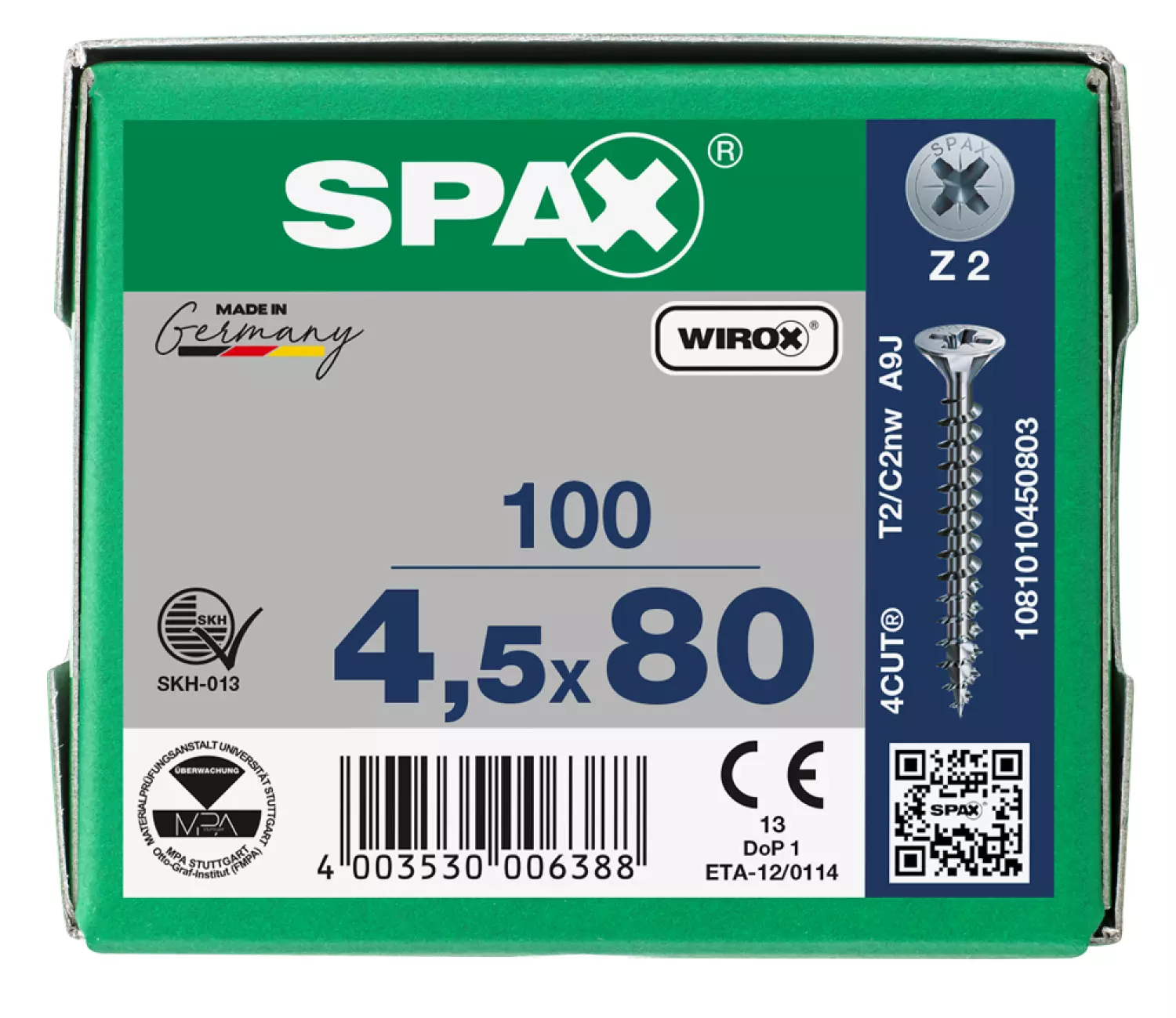 SPAX Universele schroeven verzonken kop - voldraad - Z2 - 4.5x80 mm (100st)-image