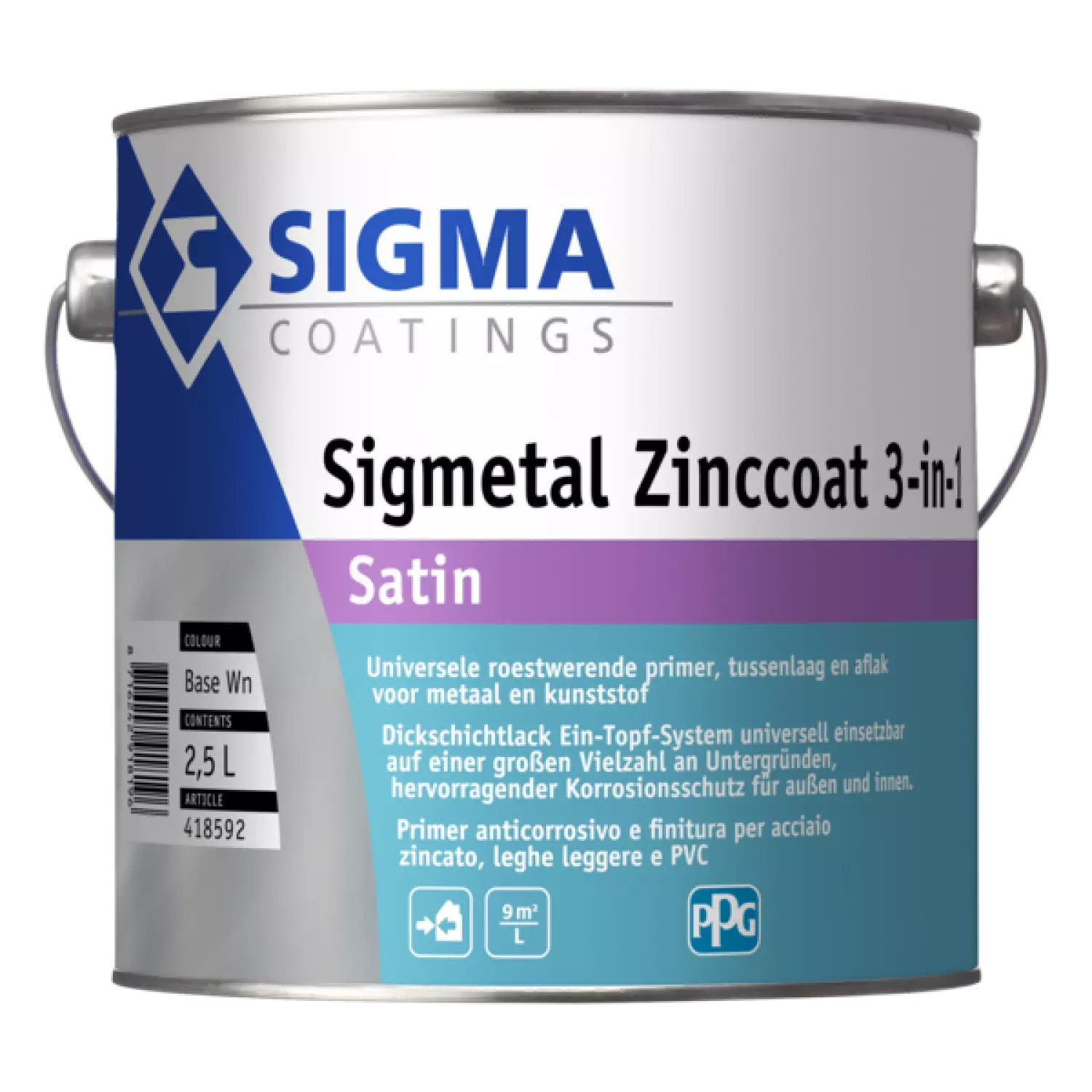 Sigma Sigmetal Zinccoat 3-in1 Satin - 2,5L-image