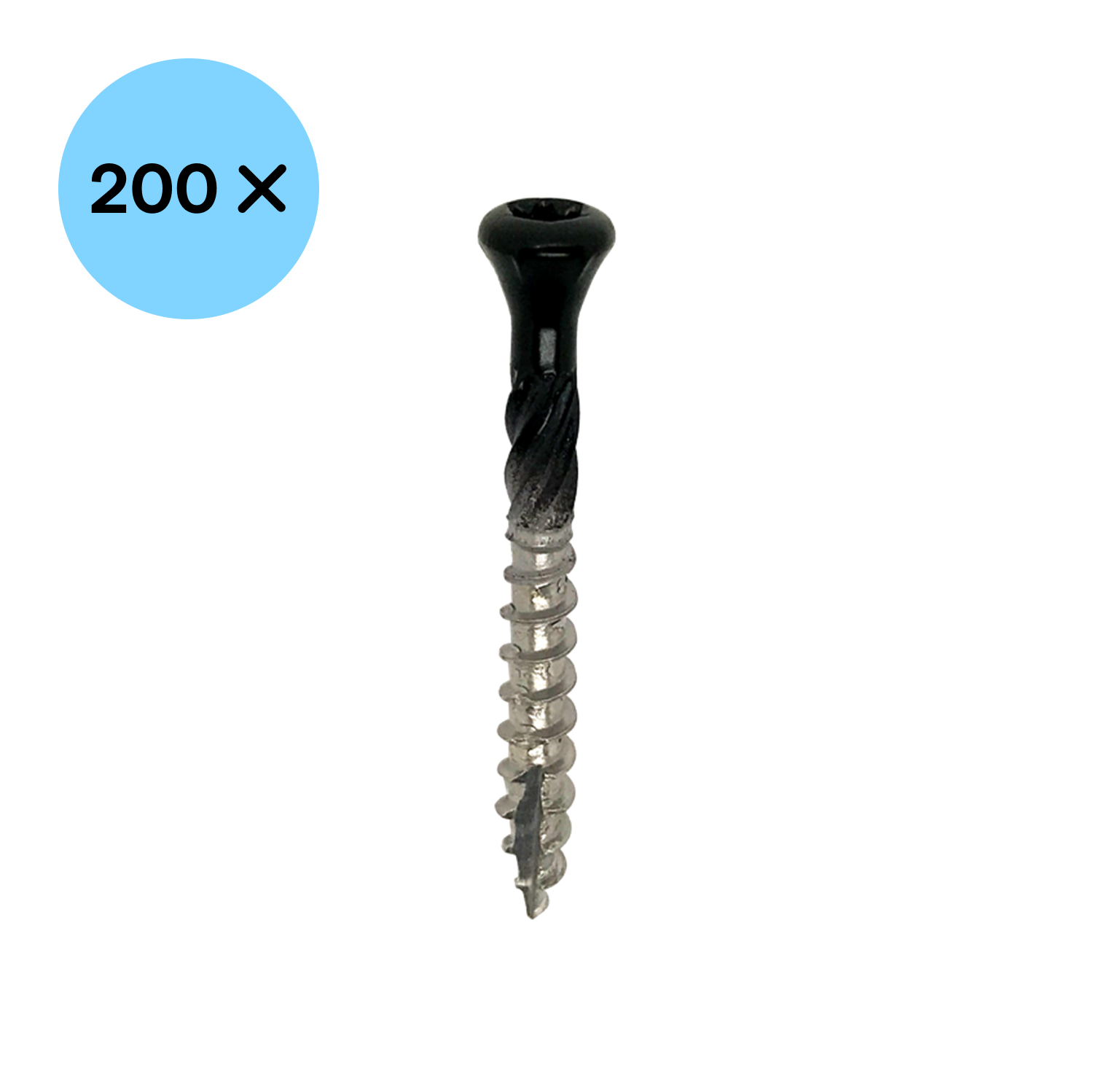 Woodies 61965481 Ultimate Vlonderschroef RVS - TX25 - 5.0 x 70mm - Verzonken kop - Deeldraad - Verzinkt (200st)-image