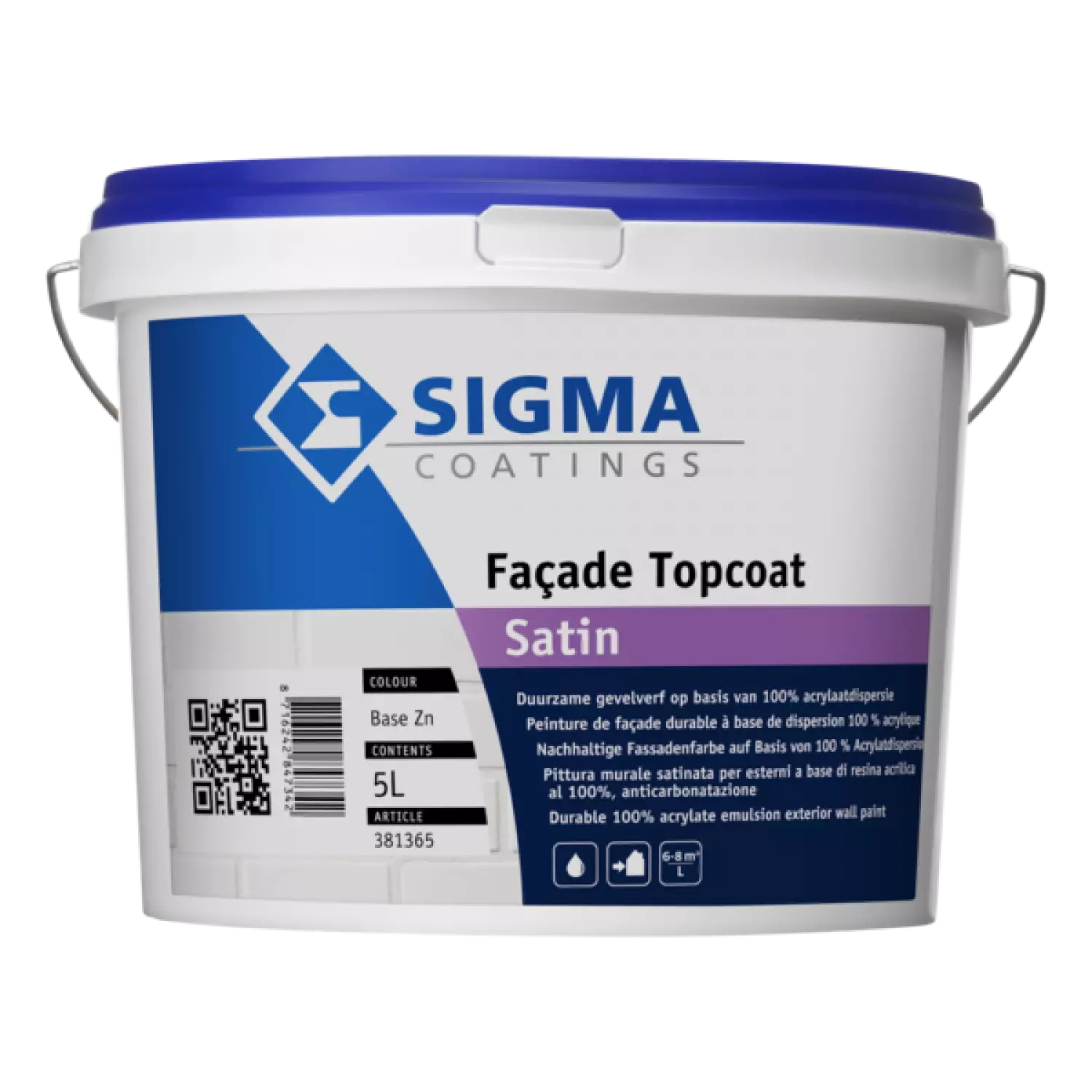 Sigma Facade Topcoat Satin Basis Zn 5 L-image