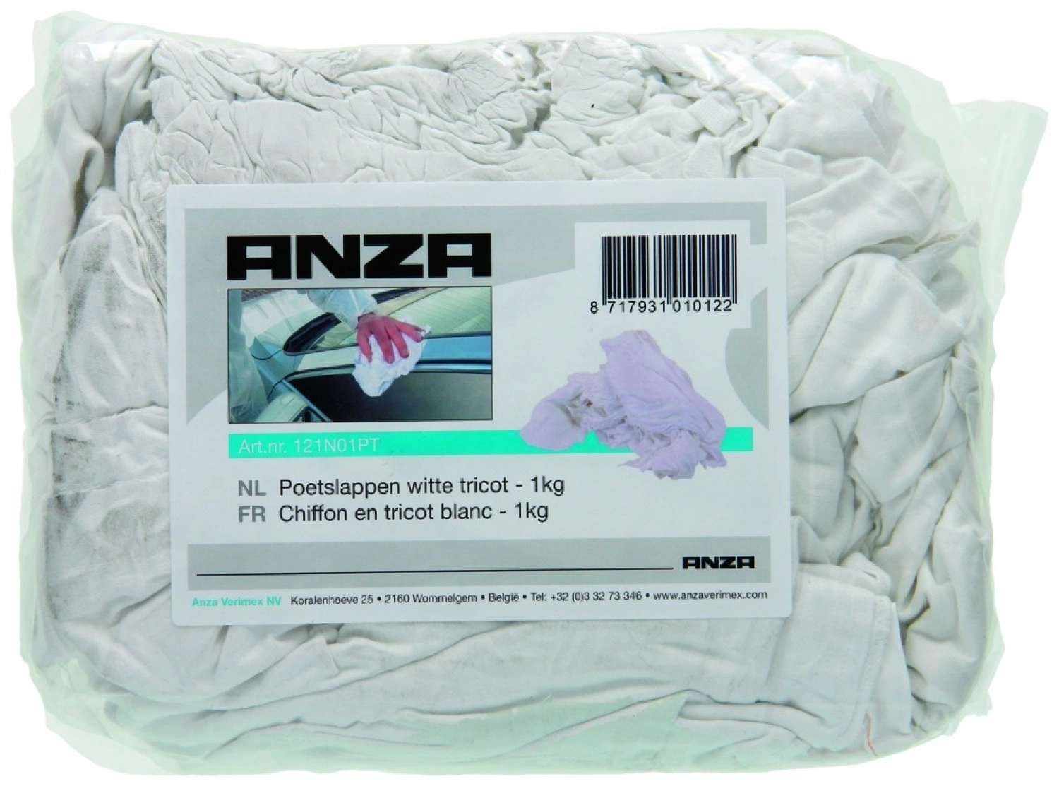 Anza PRO Poetslap witte tricot - 1kg-image