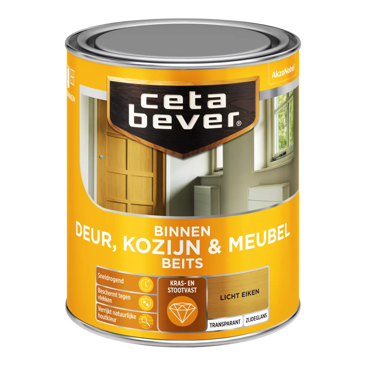 Cetabever Binnenbeits Deuren & Kozijnen Transparant Zijdeglans - Licht Eiken - 750ml-image