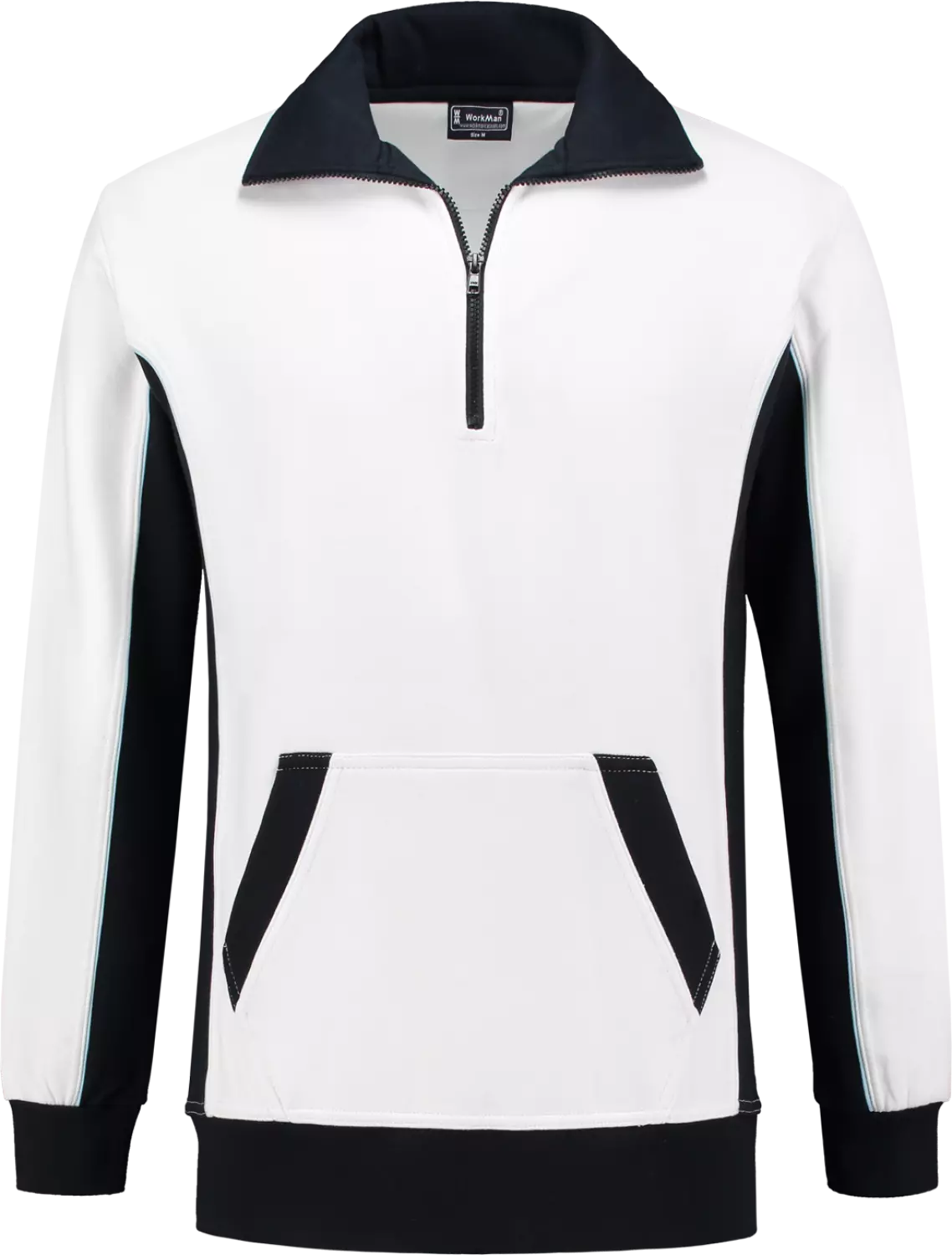 Workman 2701 Zipper Sweater - Wit / Navy - M-image