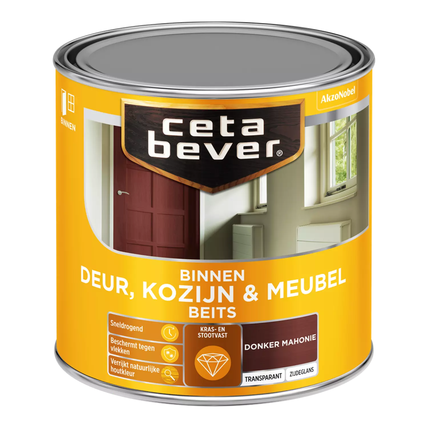 Cetabever Binnenbeits Deuren & Kozijnen Transparant Zijdeglans - Donker Mahonie - 250ml-image