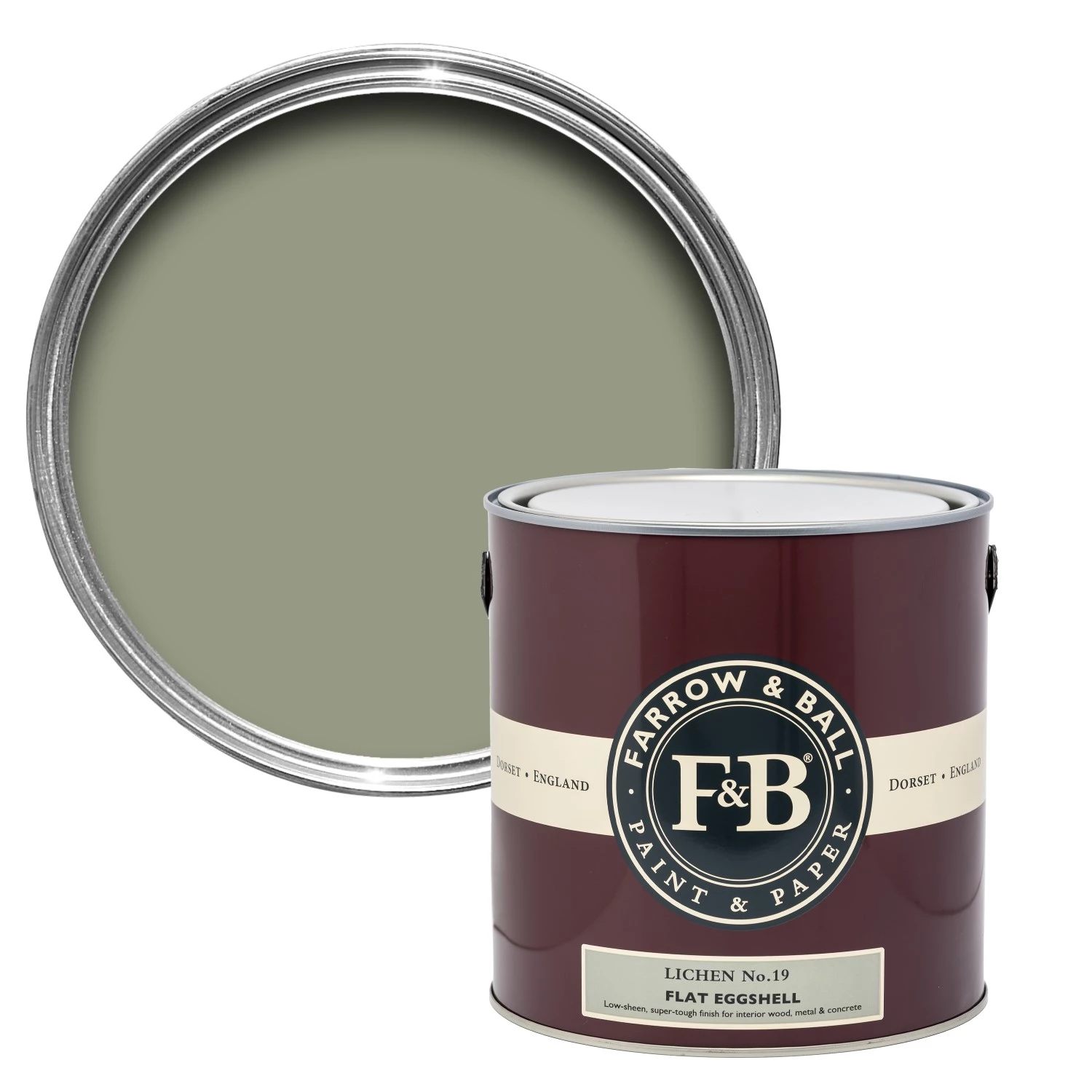Farrow & Ball Flat Eggshell Lichen No.19 - 5L-image
