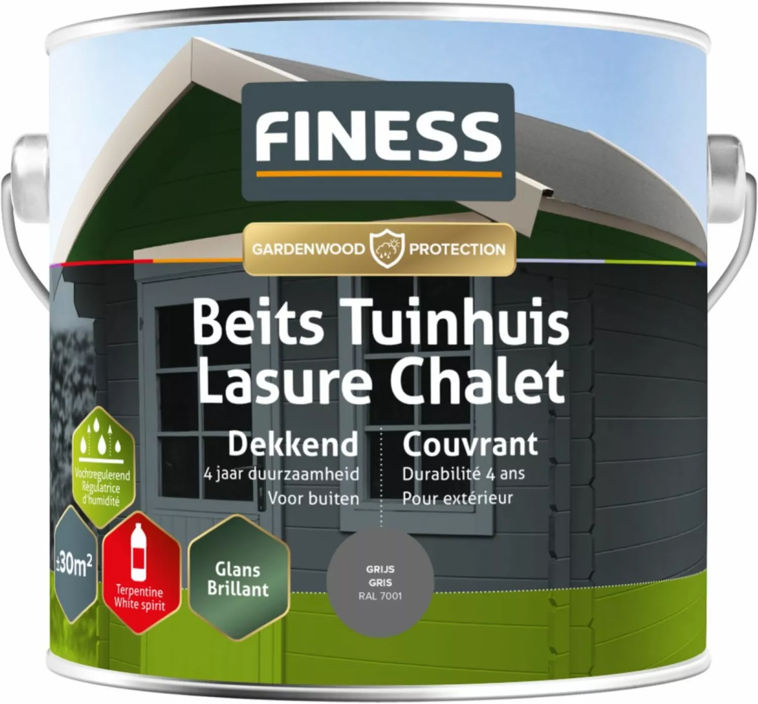 Finess Tuinbeits dekkend (glans) 2538 Grijs (RAL 7001) 2,5L-image