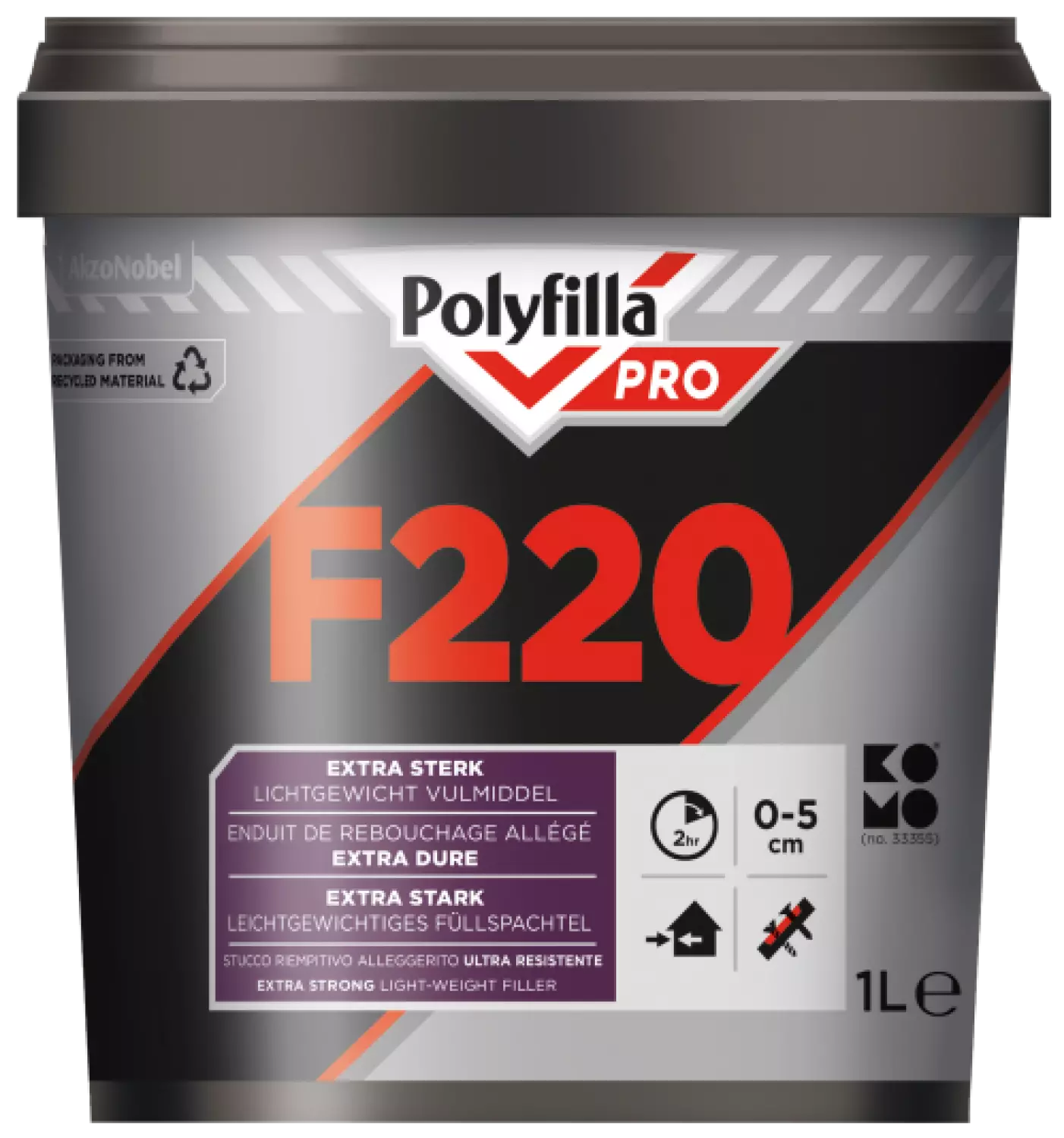 Polyfilla Pro F220 - Lichtgewicht Vulmiddel - wit - 1L-image