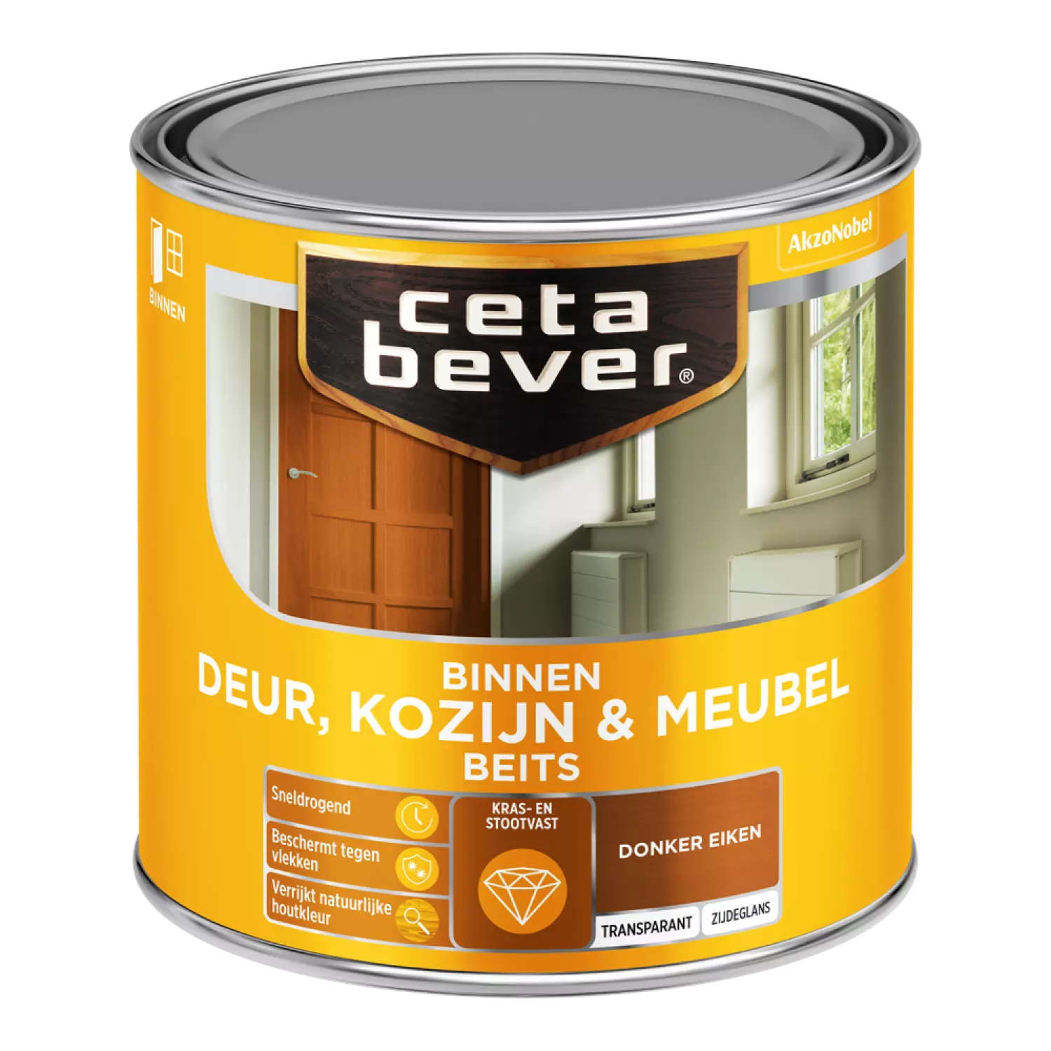 Cetabever Binnenbeits Deuren & Kozijnen Transparant Zijdeglans - Donker Eiken - 250ml-image