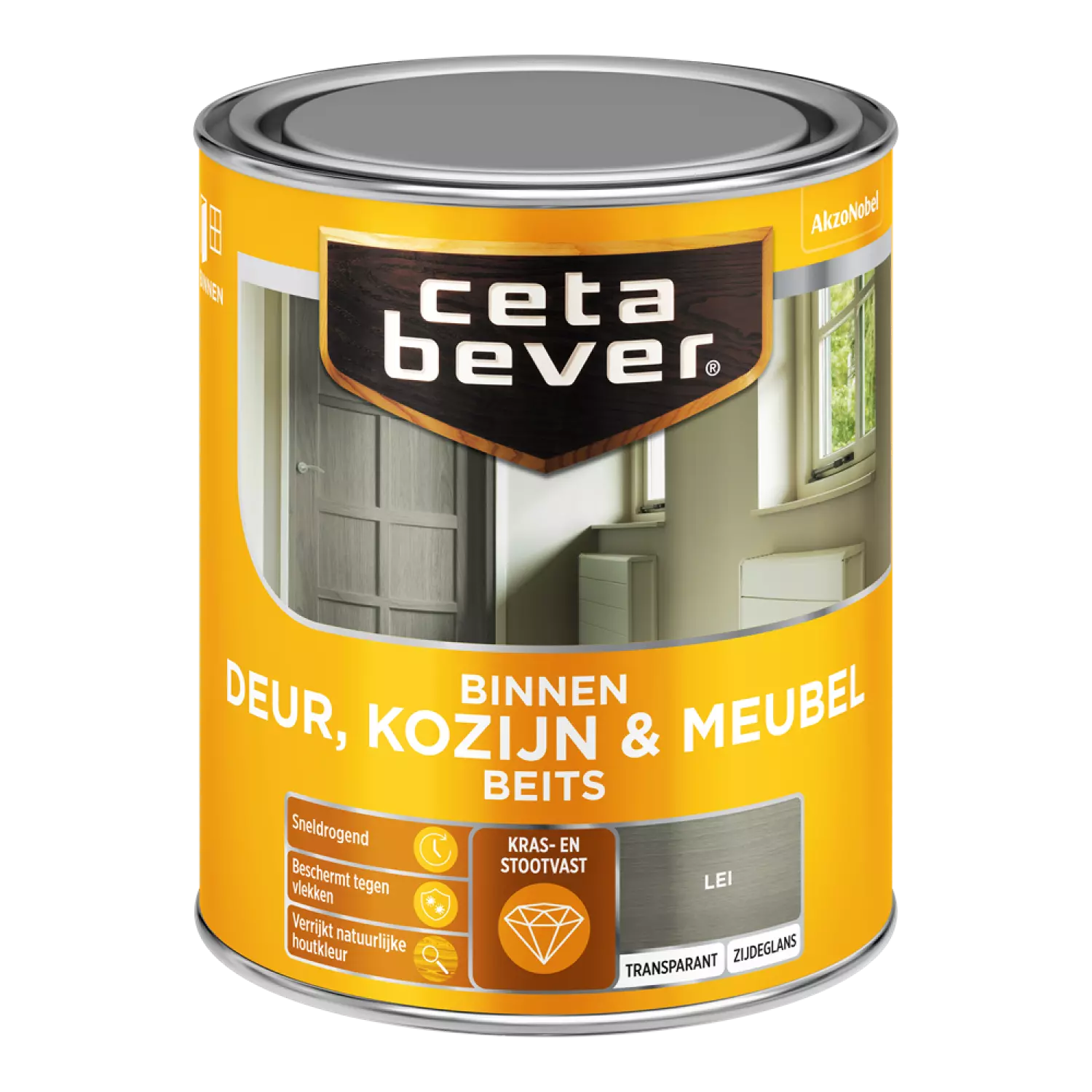 Cetabever Binnenbeits Deuren & Kozijnen Transparant Zijdeglans - Lei - 750ml-image