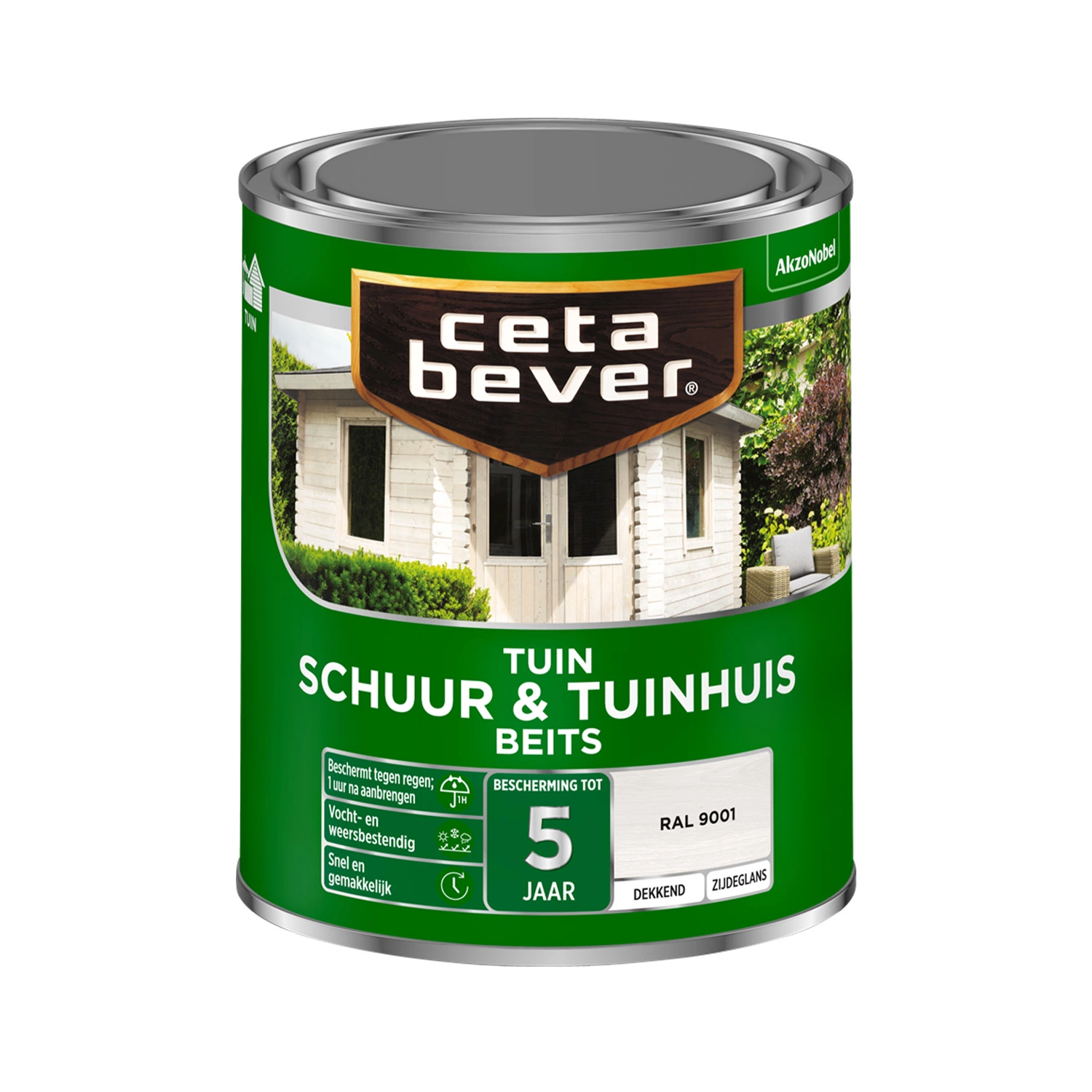 Cetabever Schuur & Tuinhuis Beits Dekkend - Zuiver wit - 0,75L-image