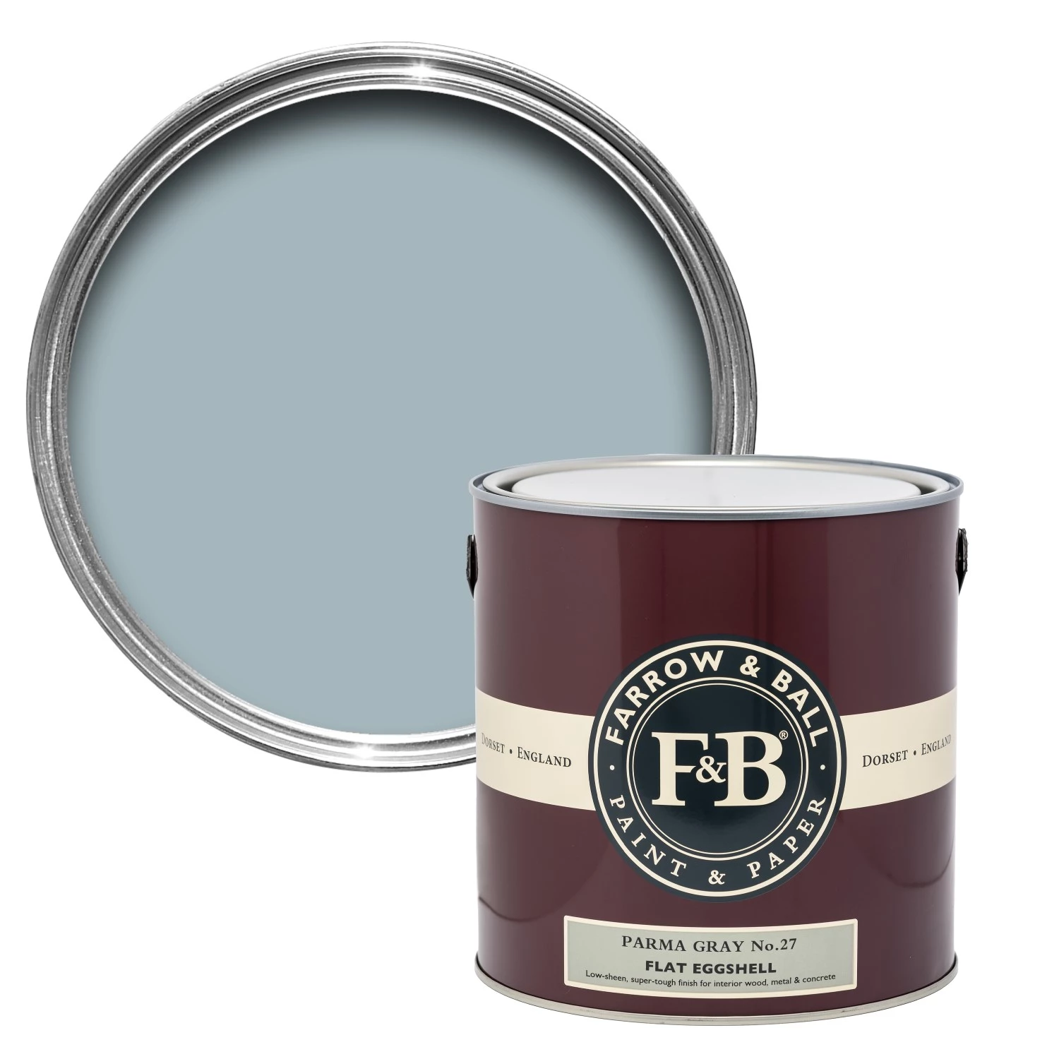 Farrow & Ball Flat Eggshell Parma Gray No.27 - 5L-image