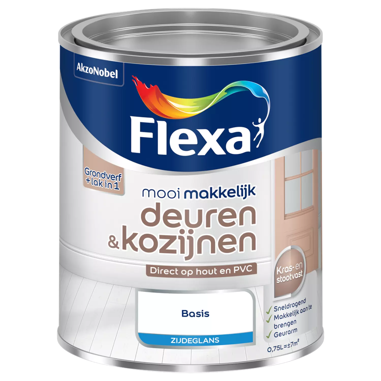 Flexa Mooi Makkelijk Deuren & Kozijnen Zijdeglans - op kleur gemengd - 0,75L-image