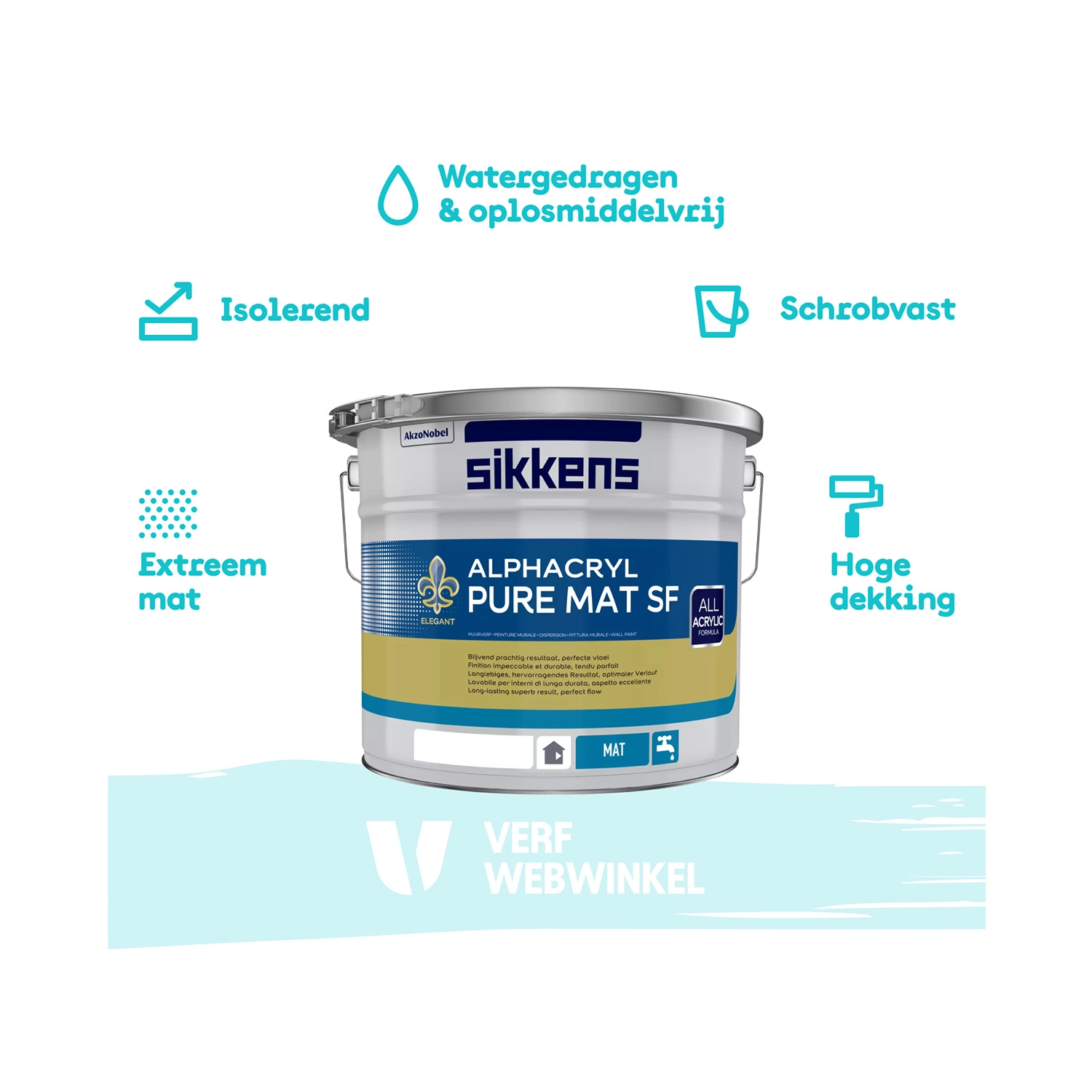 Sikkens Alphacryl Pure Mat SF - op kleur gemengd - 10L - muurverf-image