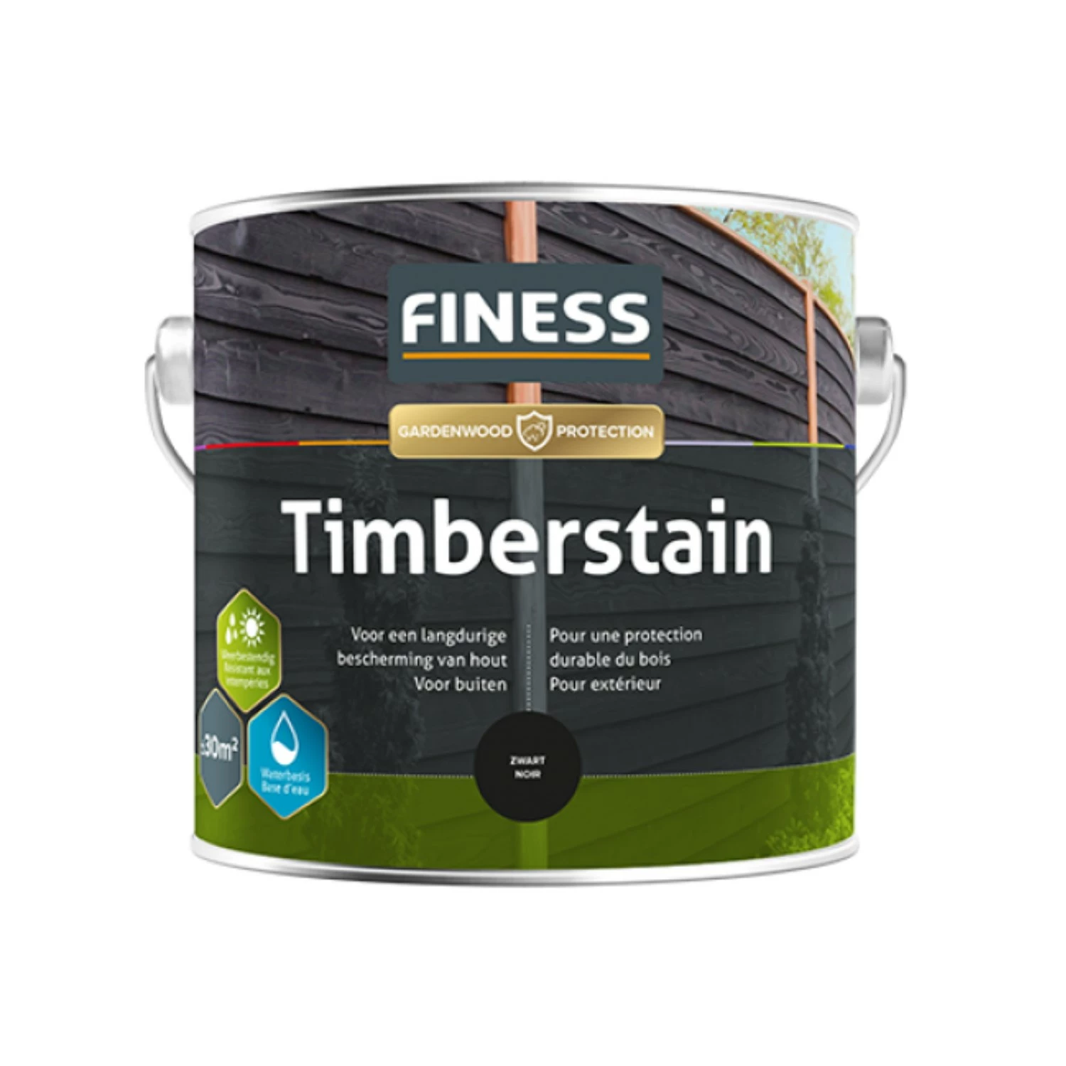 Finess Timberstain - Zwart - 0,75L-image