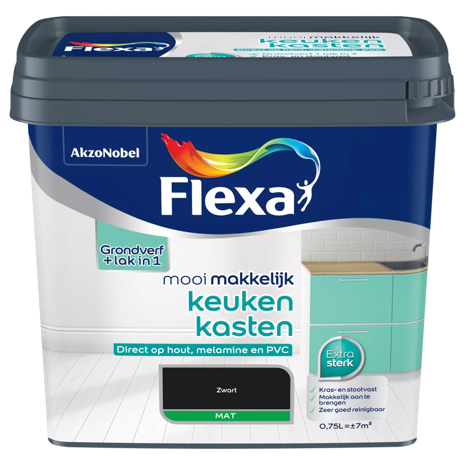 Flexa Mooi Makkelijk Keukenkasten Mat - zwart - 0,75L-image