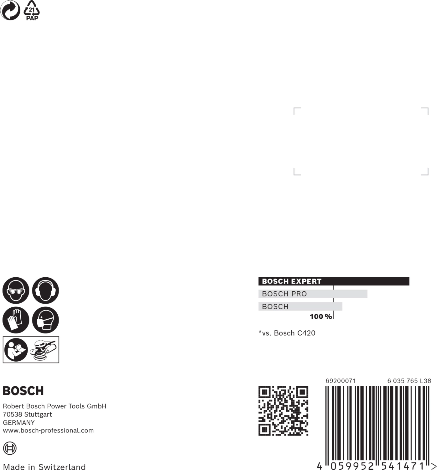 Bosch 2608900809 EXPERT Schuurvel C470 Best for Wood and Paint -  125mm - K240 - 8 gaten - 5st-image