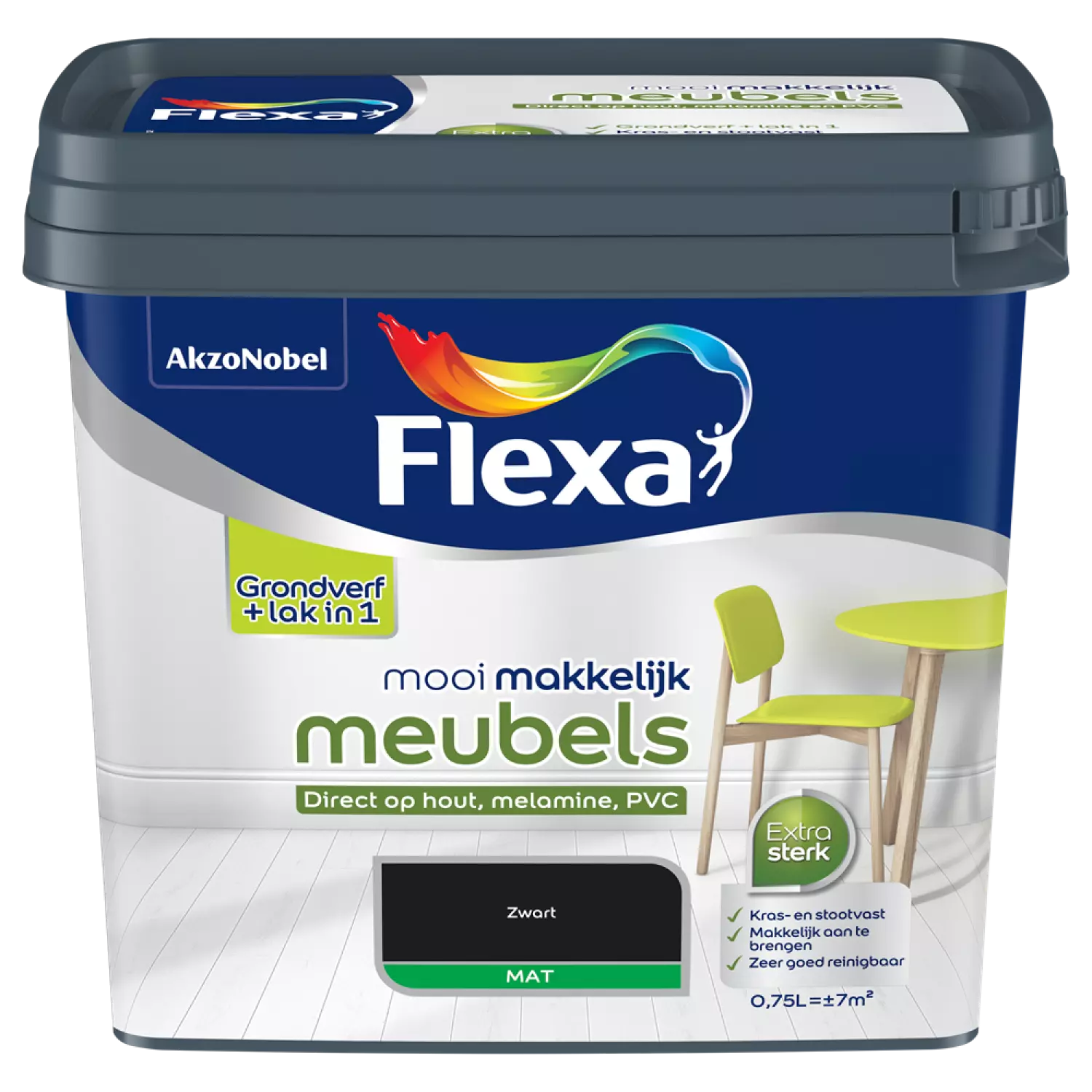 Flexa Mooi Makkelijk Meubels Mat - zwart - 0,75L-image