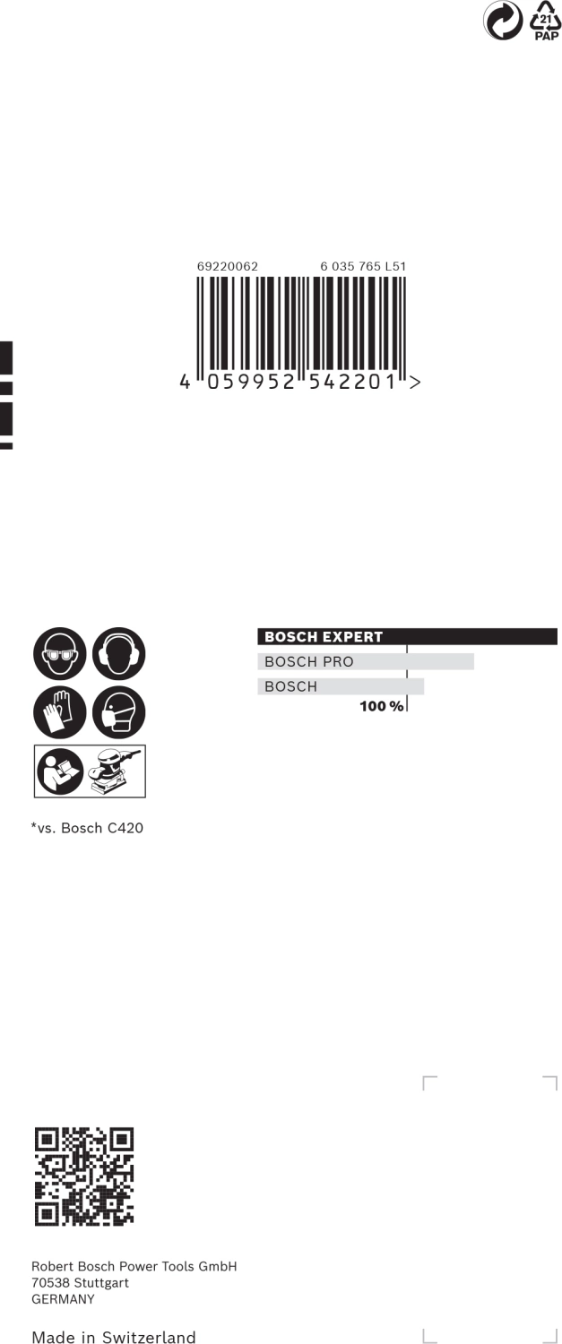 Bosch 2608900882 EXPERT Schuurvel C470 Best for Wood and Paint - 80x133mm - K180 - 8 gaten (10st)-image