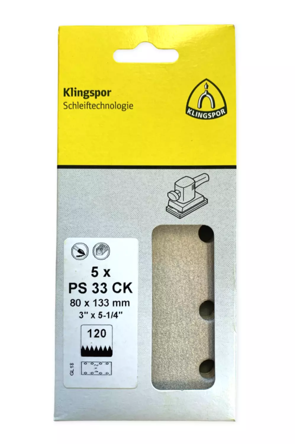 Klingspor Schuurpapier Rechthoek Klit 80X133Mm 5St P180-image