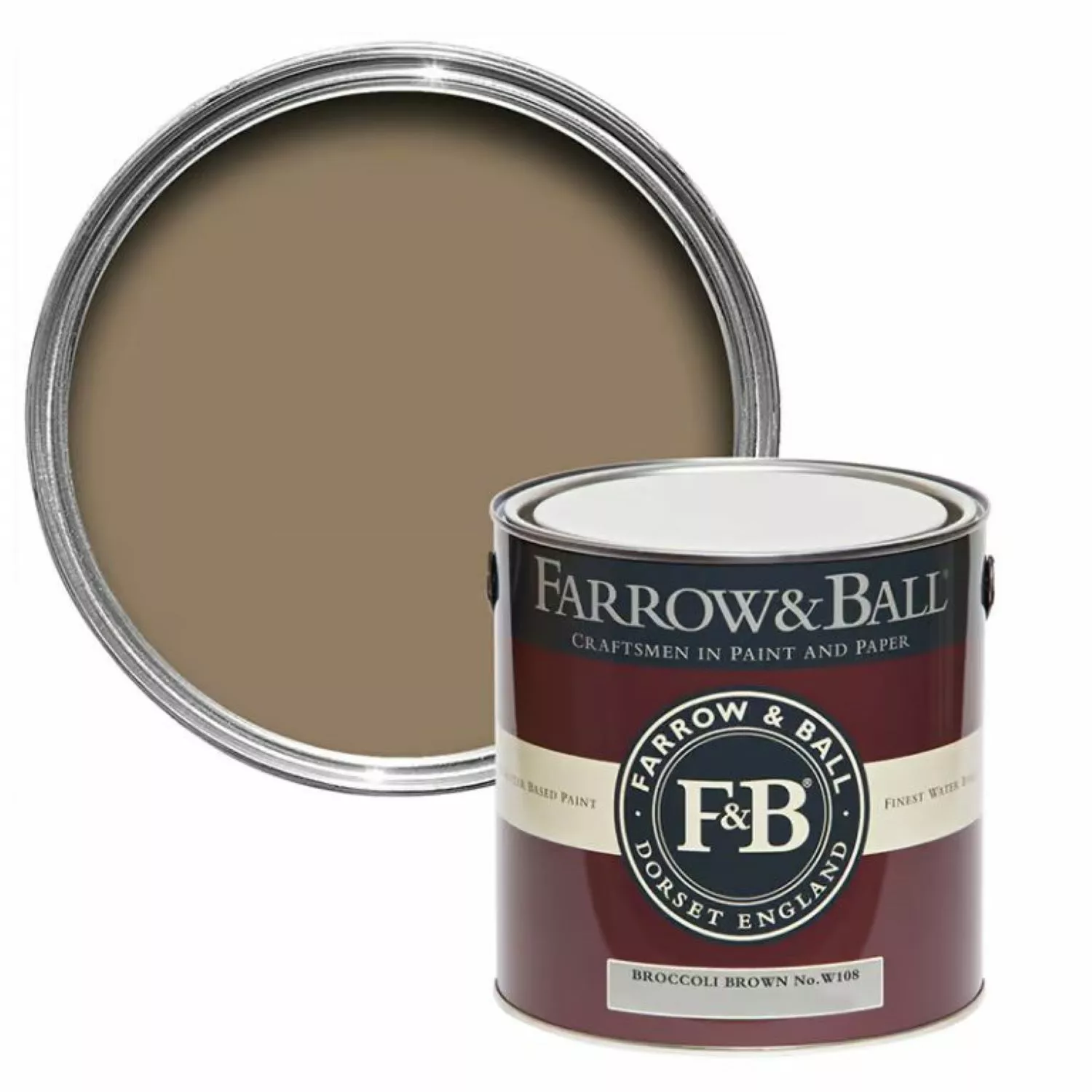 Farrow & Ball Estate Eggshell Broccoli Brown No. W108 5L-image