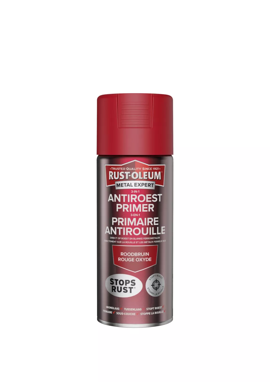 Rust-Oleum 3-In-1 Antiroest Primer - RAL 3000 roodbruin - 400ml-image