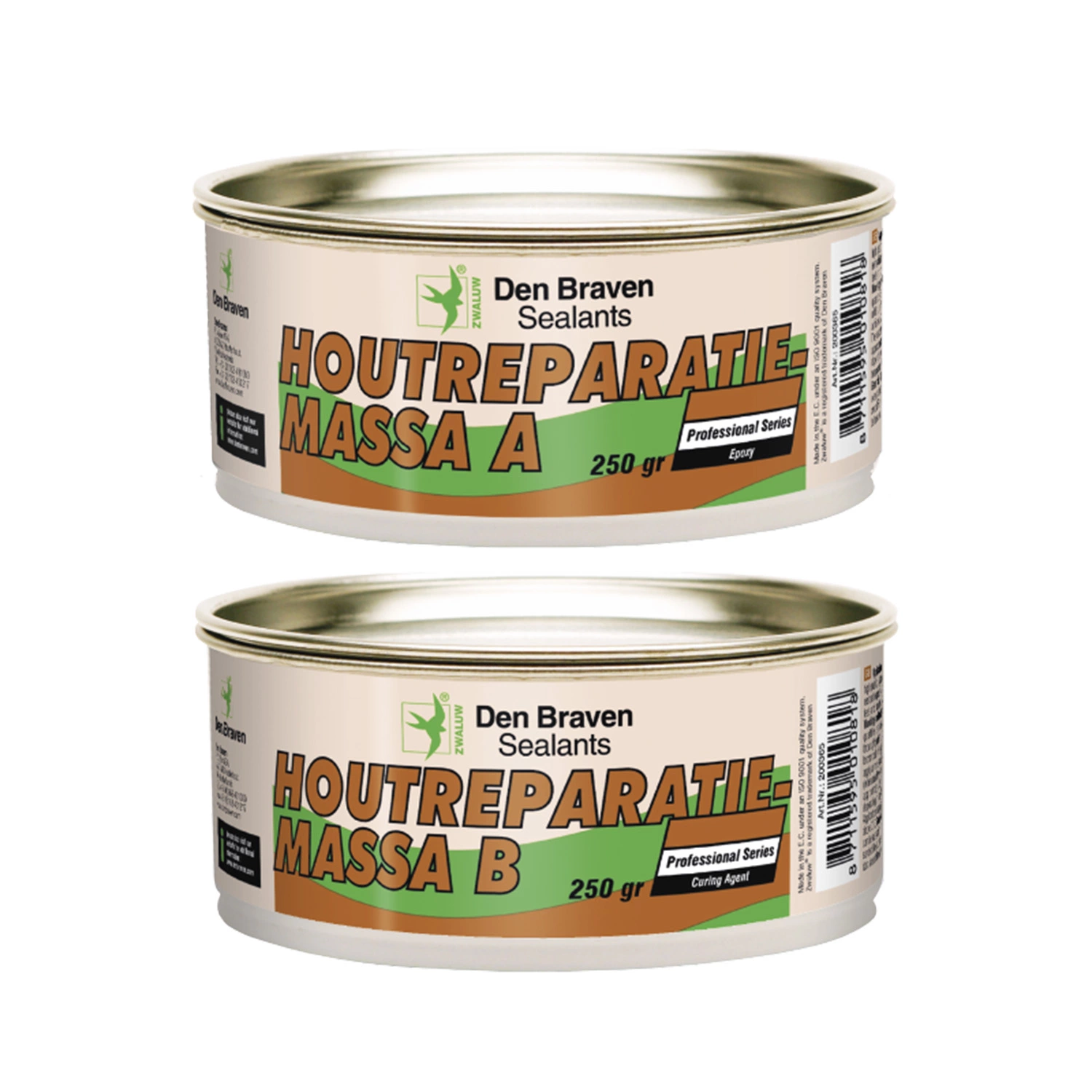 Den Braven Zwaluw Houtreparatiemassa 2K set 500gram-image