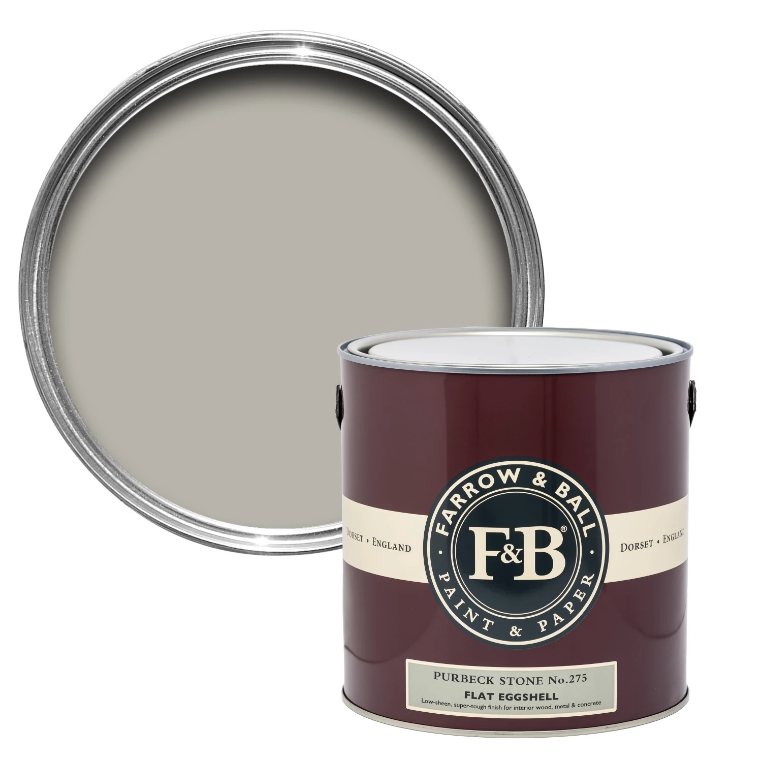 Farrow & Ball Flat Eggshell Purbeck Stone No.275 - 5L-image