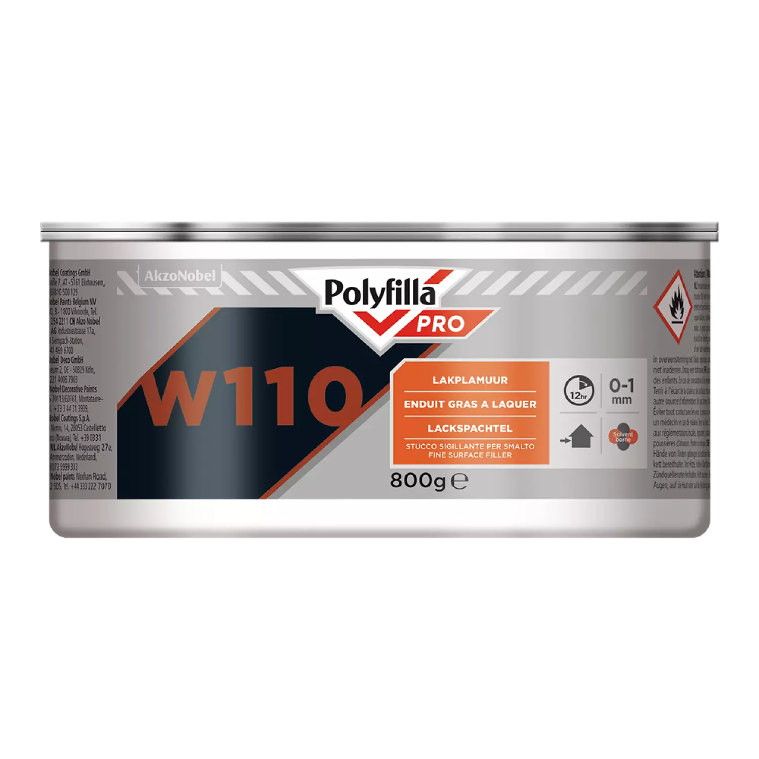 Polyfilla W110 Lakplamuur 800 Gr (Blik)-image