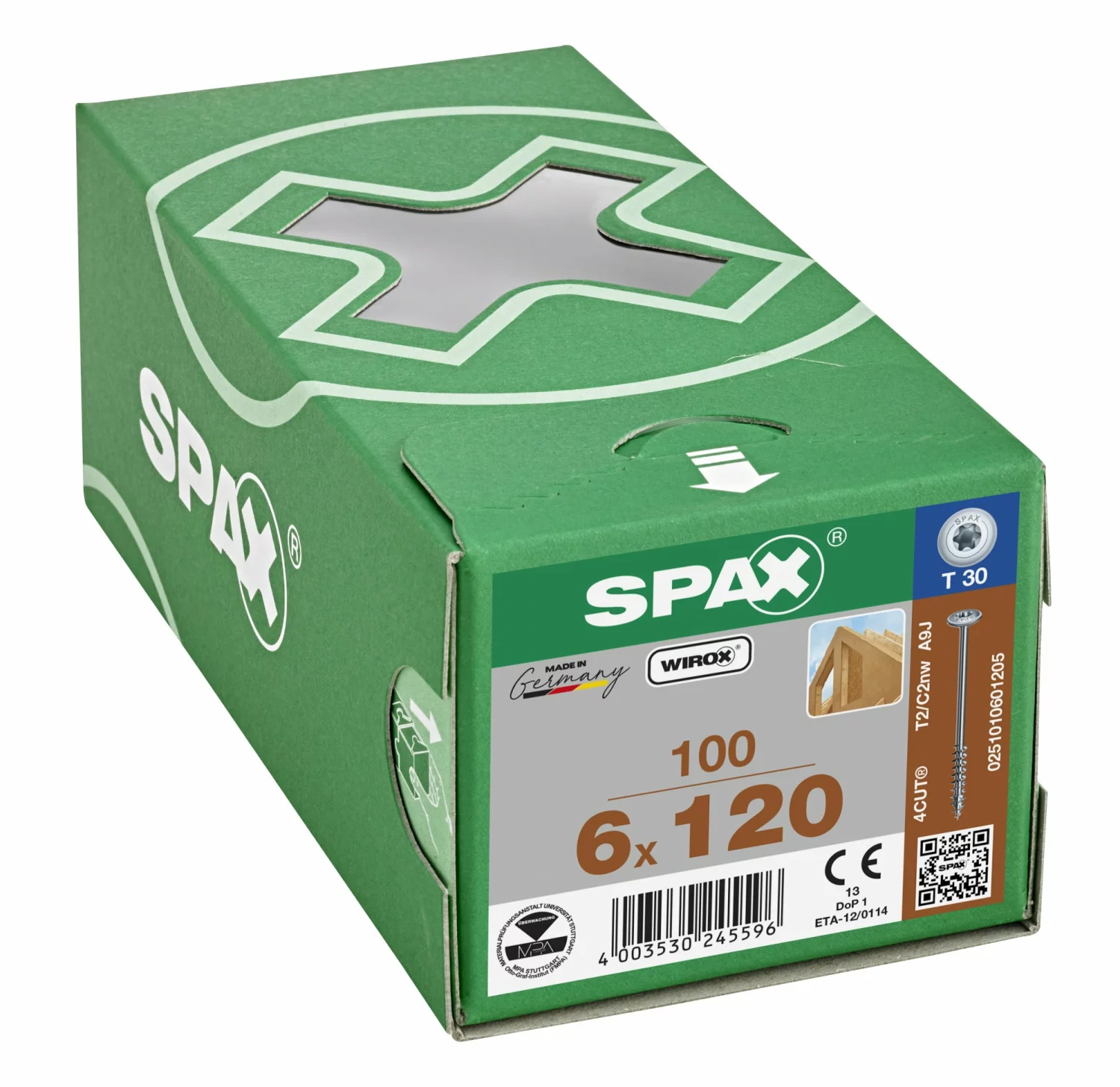SPAX Houtconstructieschroeven discuskop - deeldraad -T30 - 6.0x120 mm (100st)-image