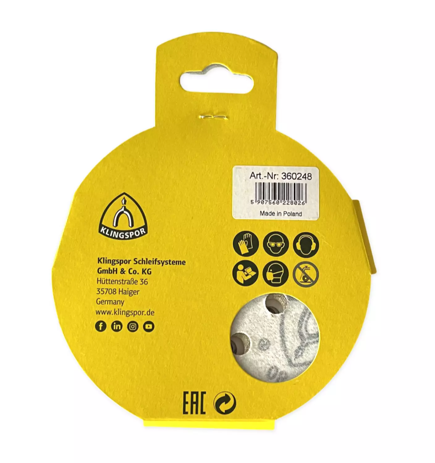 Klingspor Schuurpapier Rond 125 Klitteband 8 Gaten 5st P60-image