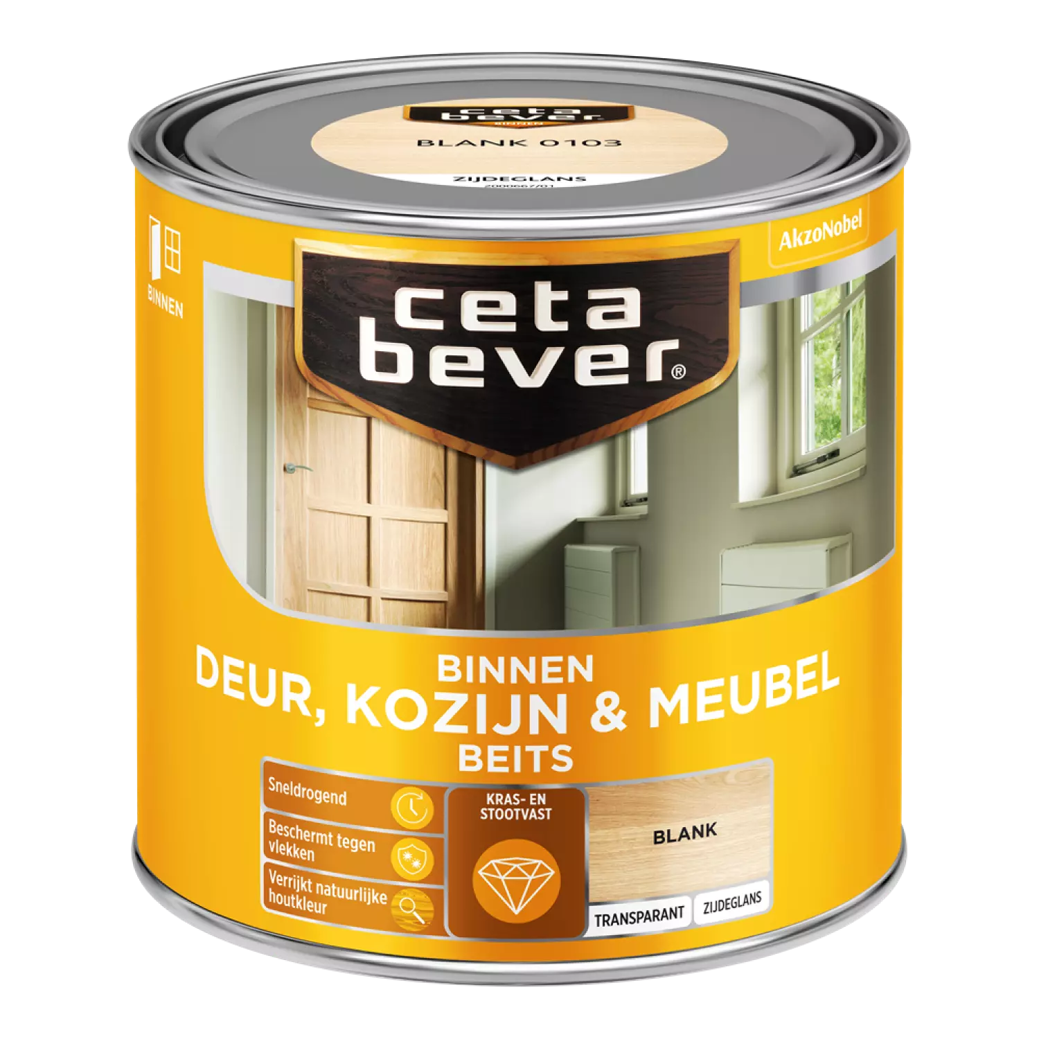 Cetabever Binnenbeits Deuren & Kozijnen Transparant Zijdeglans - Blank - 250ml-image