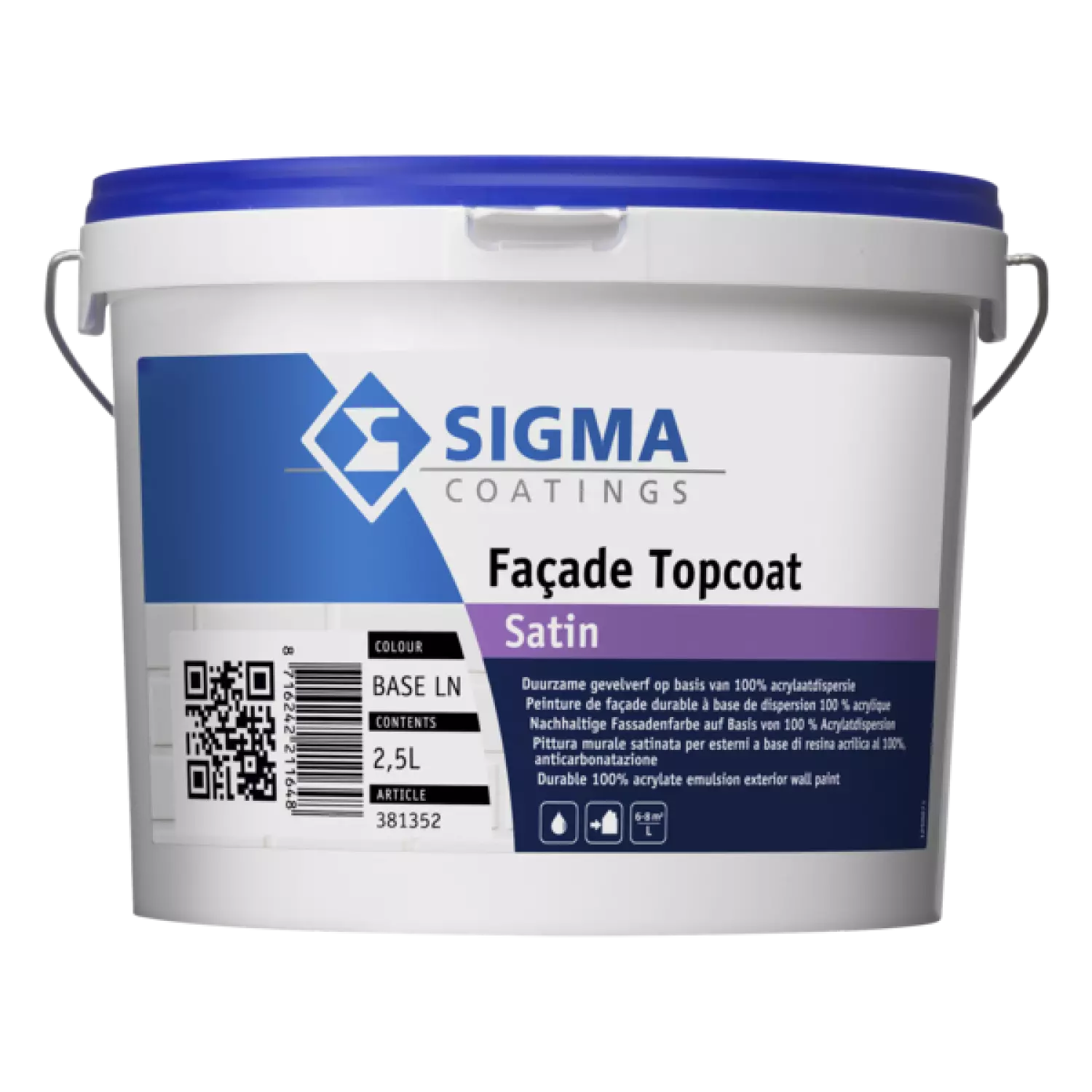 Sigma Sigmafacade topcoat satin - op kleur gemengd - 2,5L-image