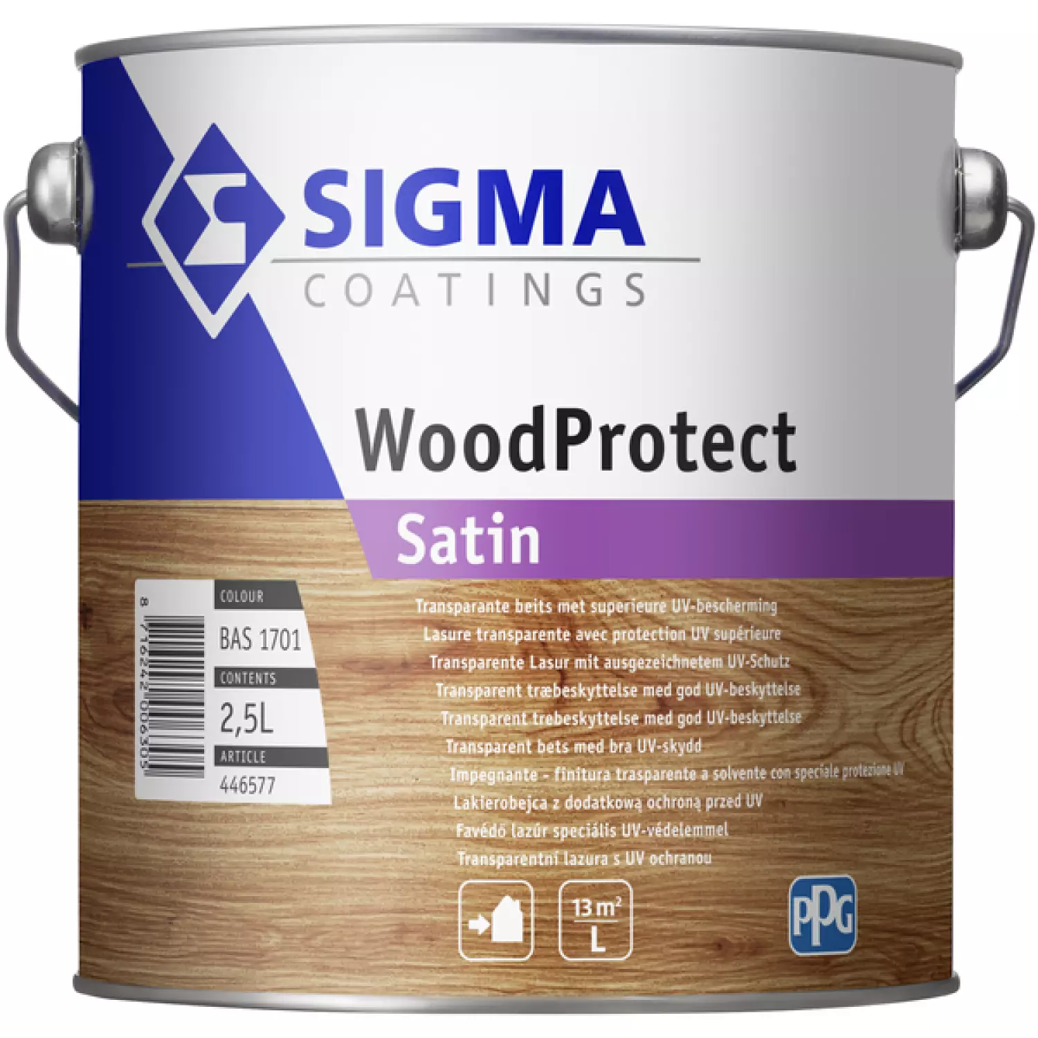 Sigma WOODPROTECT SATIN SB BASIS Geel 1701 2,5L