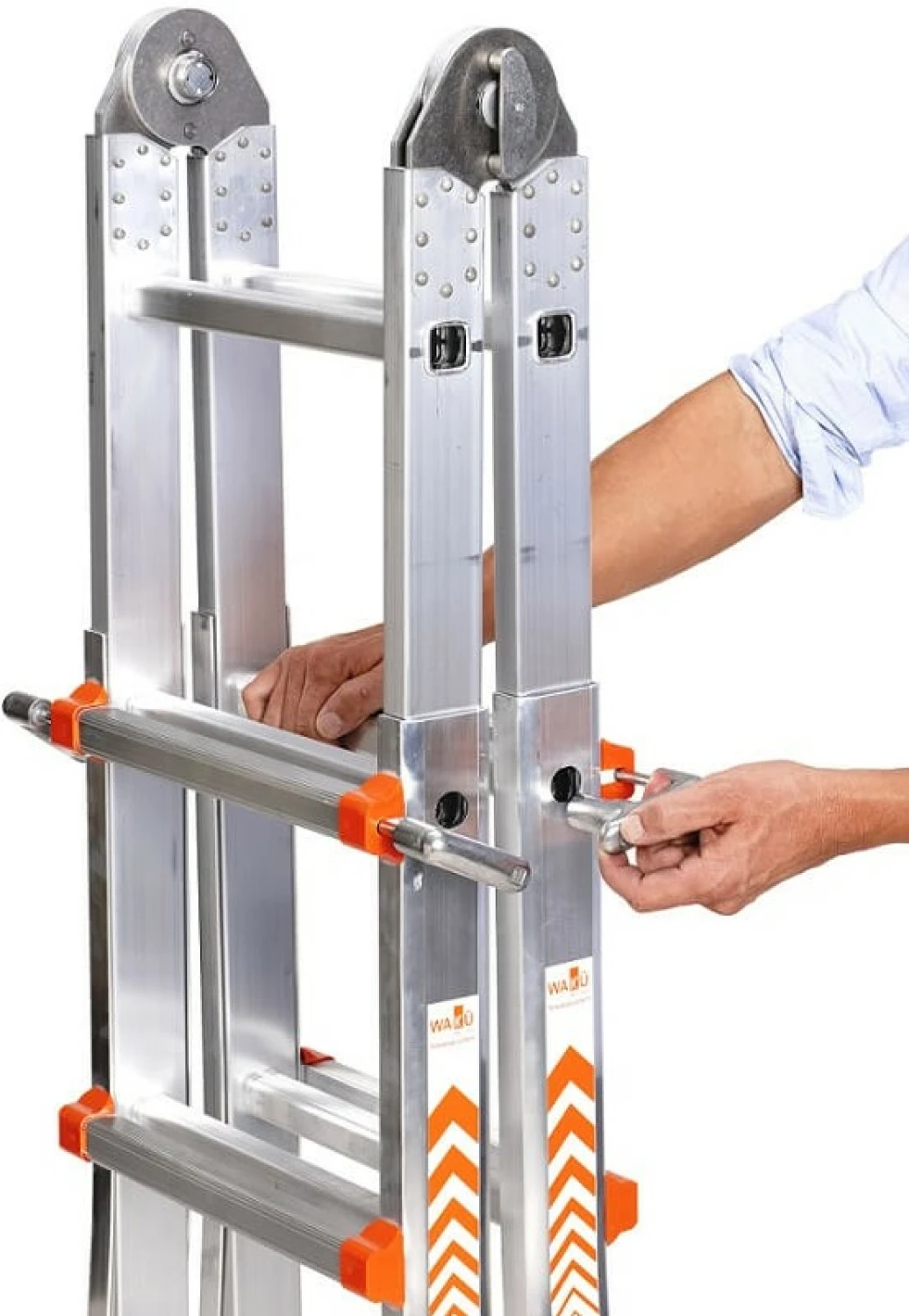 Little Jumbo Waku Model II Telescopische vouwladder - max. werkhoogte 5.7m - 4x5 sporten-image