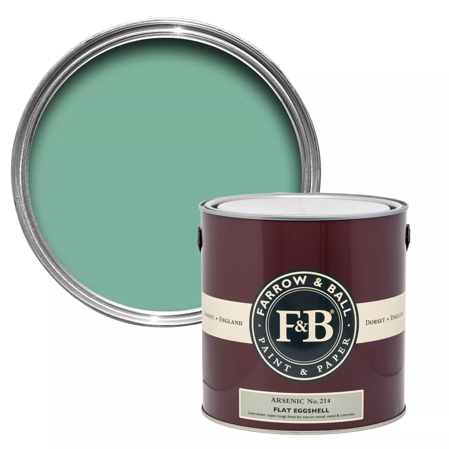 Farrow & Ball Flat Eggshell Arsenic No.214 - 2,5L-image