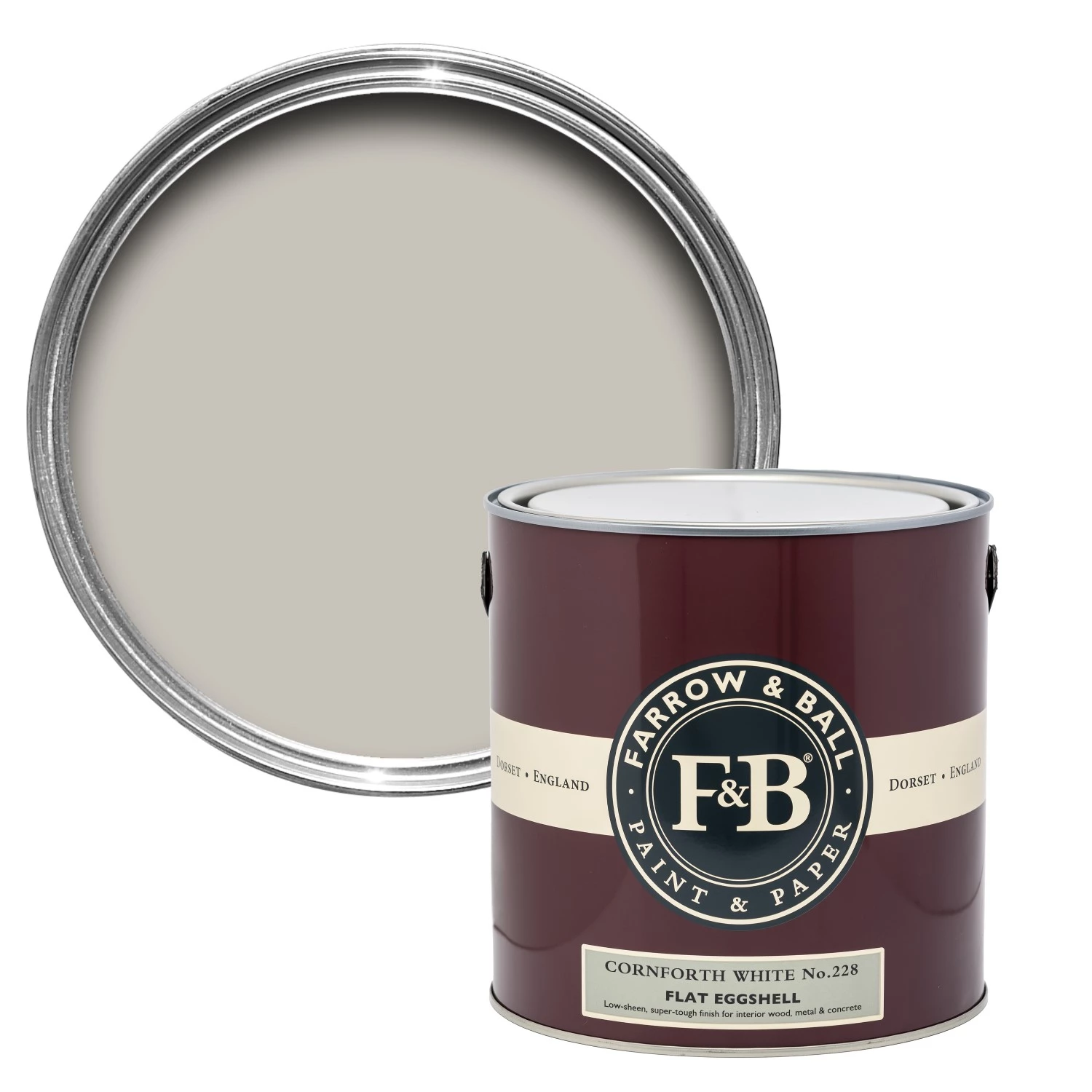Farrow & Ball Flat Eggshell Cornforth White No.228 - 5L-image