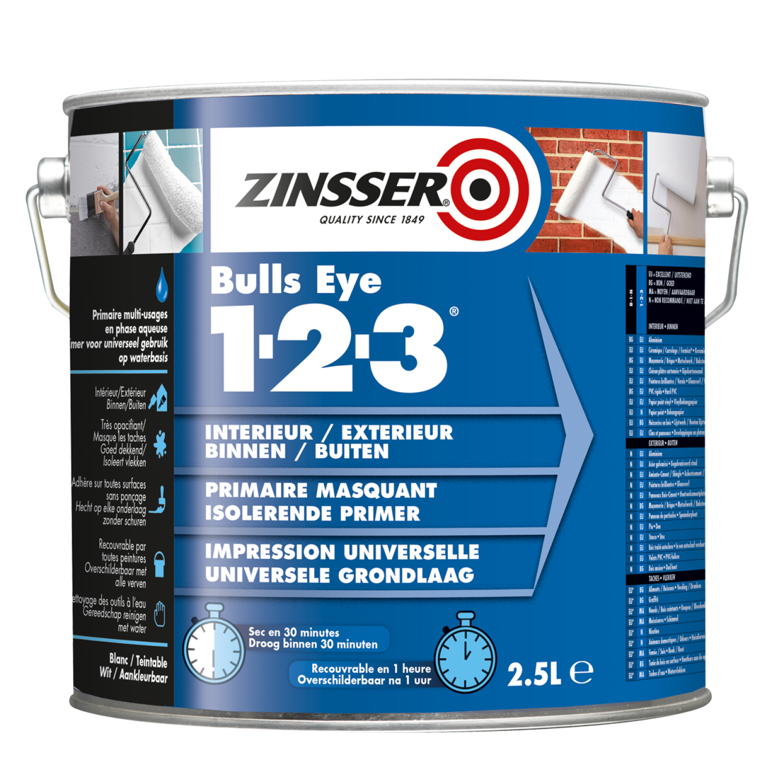 Zinsser Bulls-Eye 1-2-3 - basis D - 5L-image