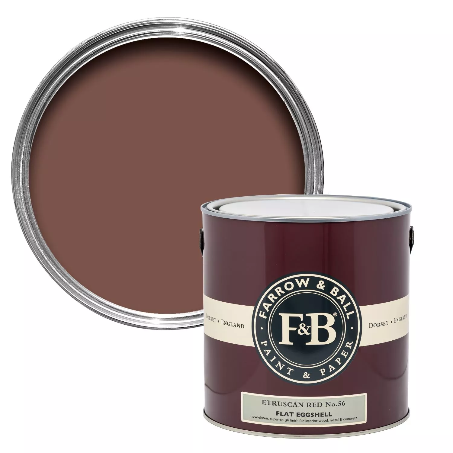Farrow & Ball Flat Eggshell Etruscan Red No.56 - 2,5L-image